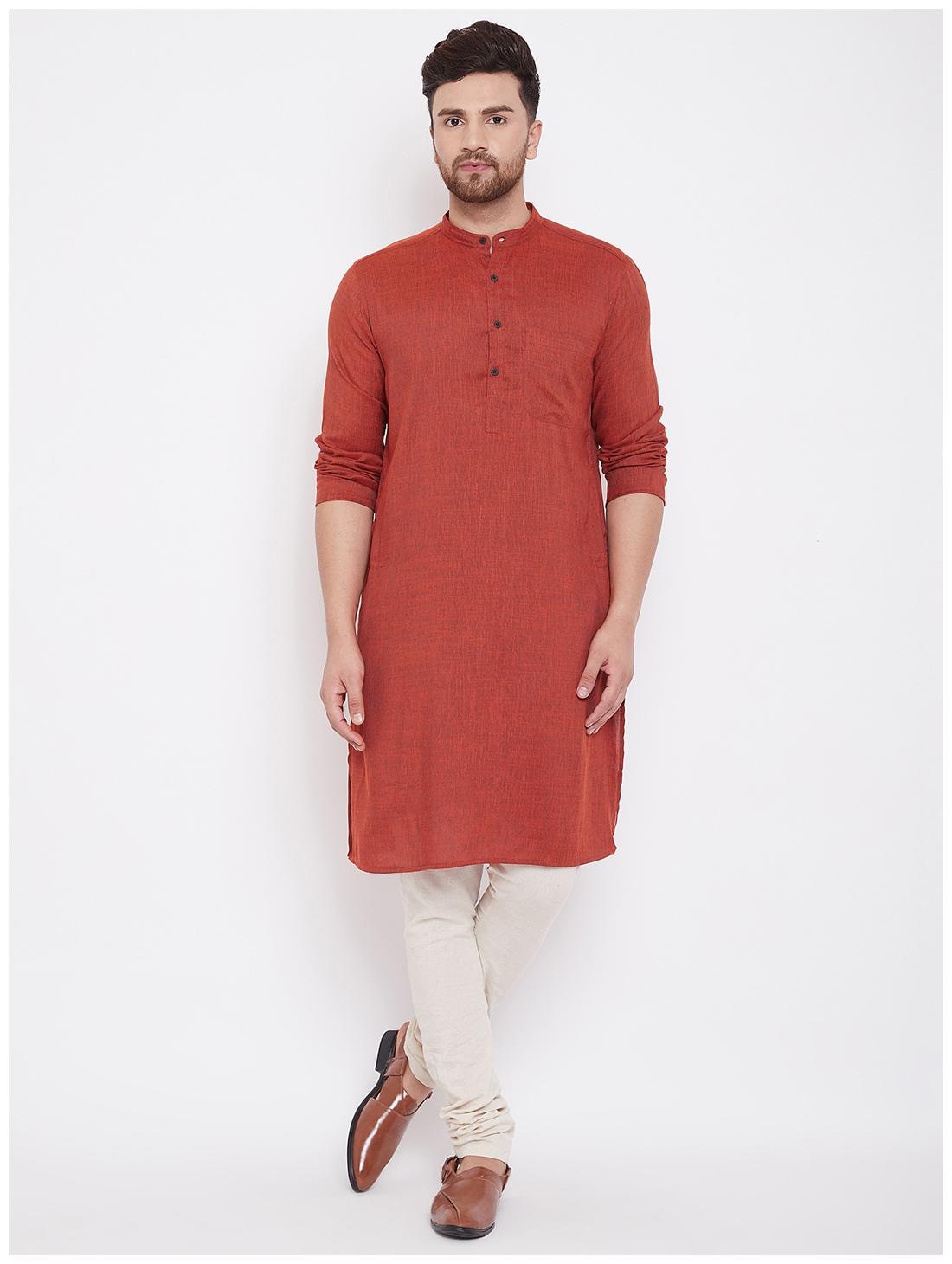 

EVEN Men Orange Regular Fit Kurta
