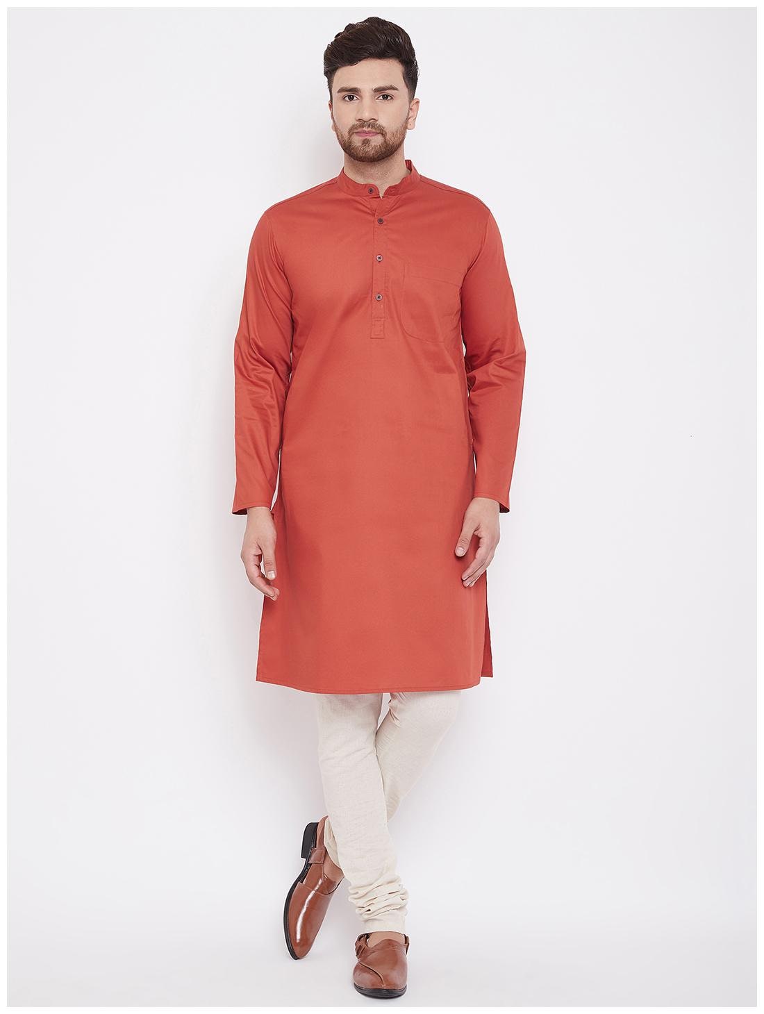 

EVEN Men Orange Regular Fit Kurta