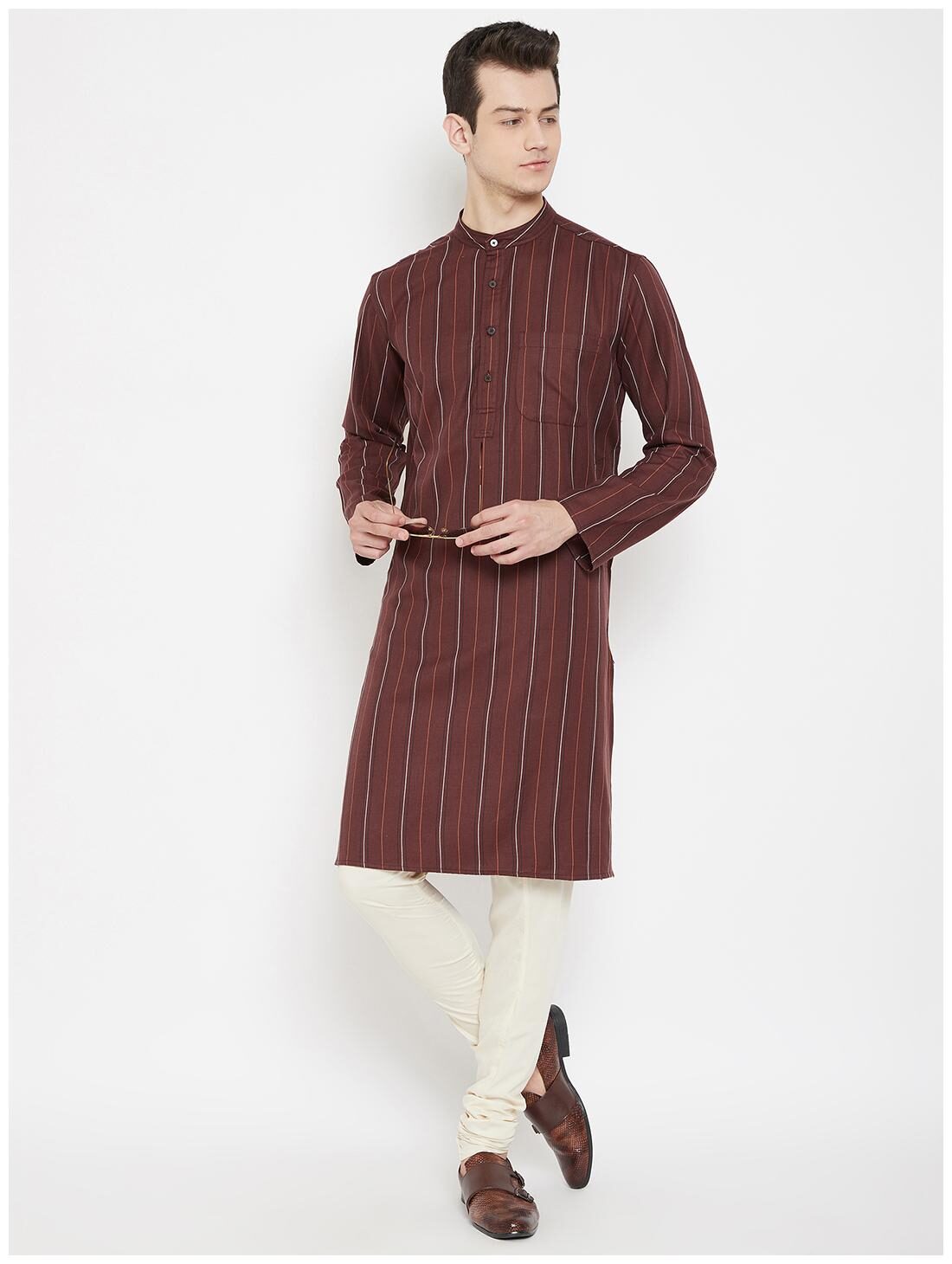 

EVEN Men Maroon Regular Fit Kurta
