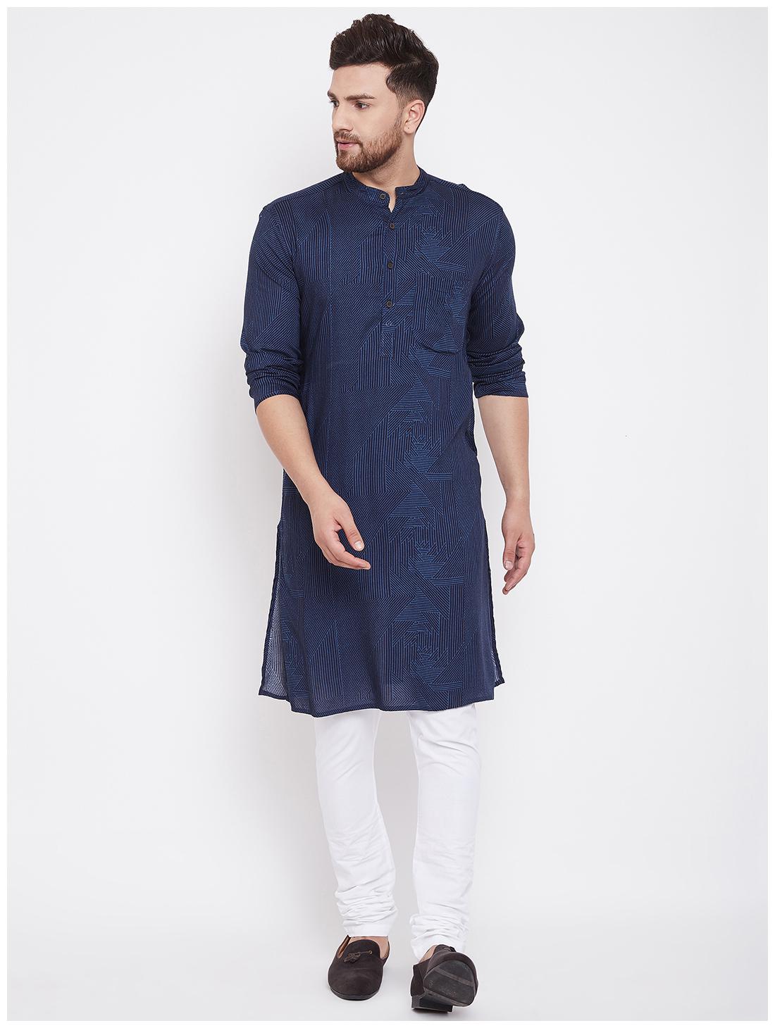 

Even Men Rayon Straight Kurta (Navy Blue)