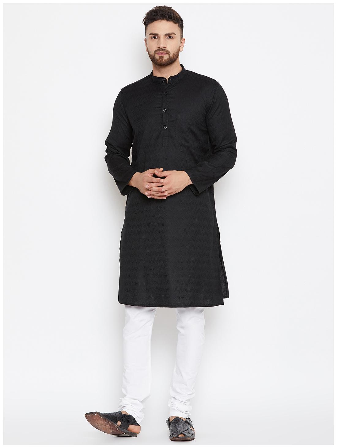 

EVEN Men Black Regular Fit Kurta