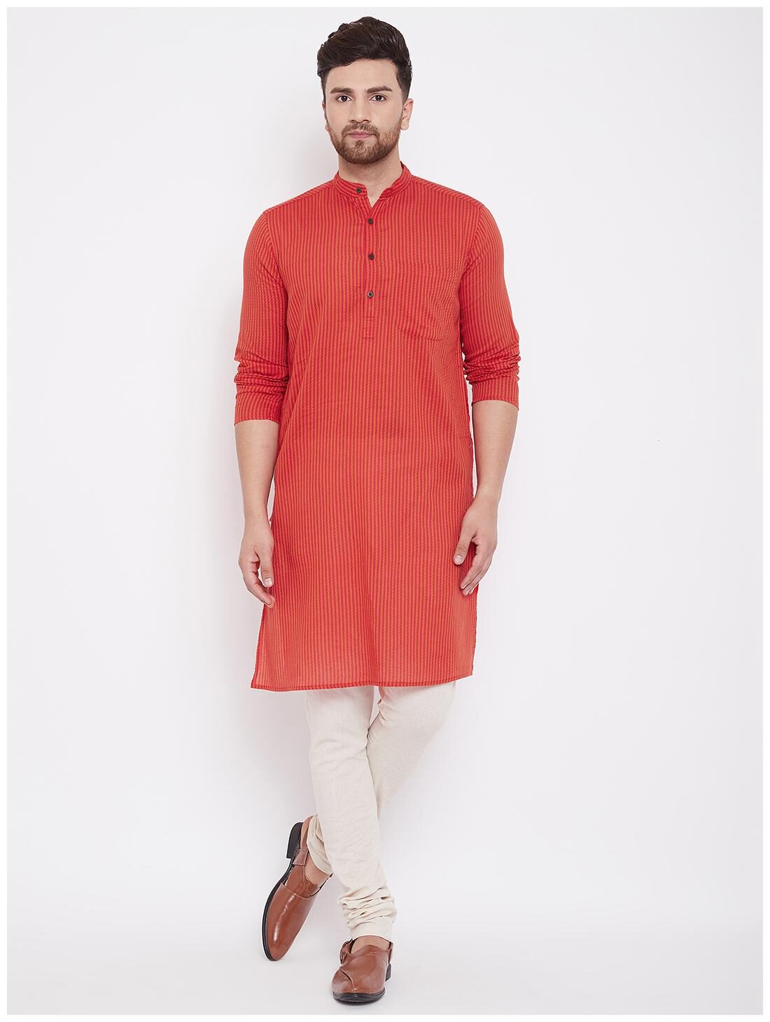 

EVEN Men Red Regular Fit Kurta