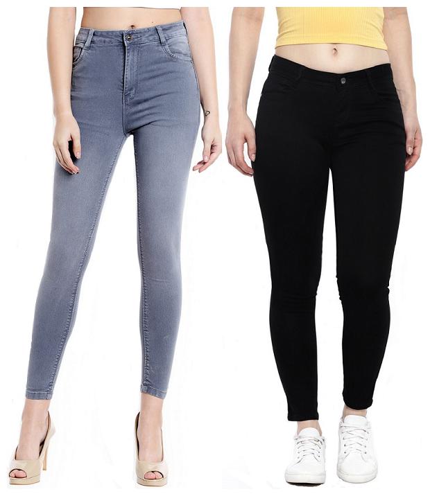

EVERDIVA Women Black Grey Skinny fit Jeans