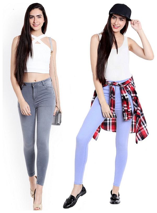 

EVERDIVA Women Grey Turquoise Skinny fit Jeans