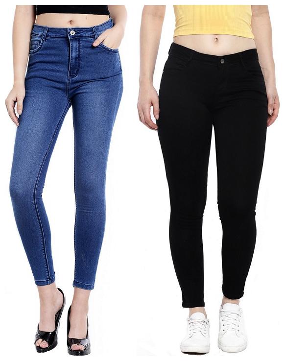 

EVERDIVA Women Black Blue Skinny fit Jeans