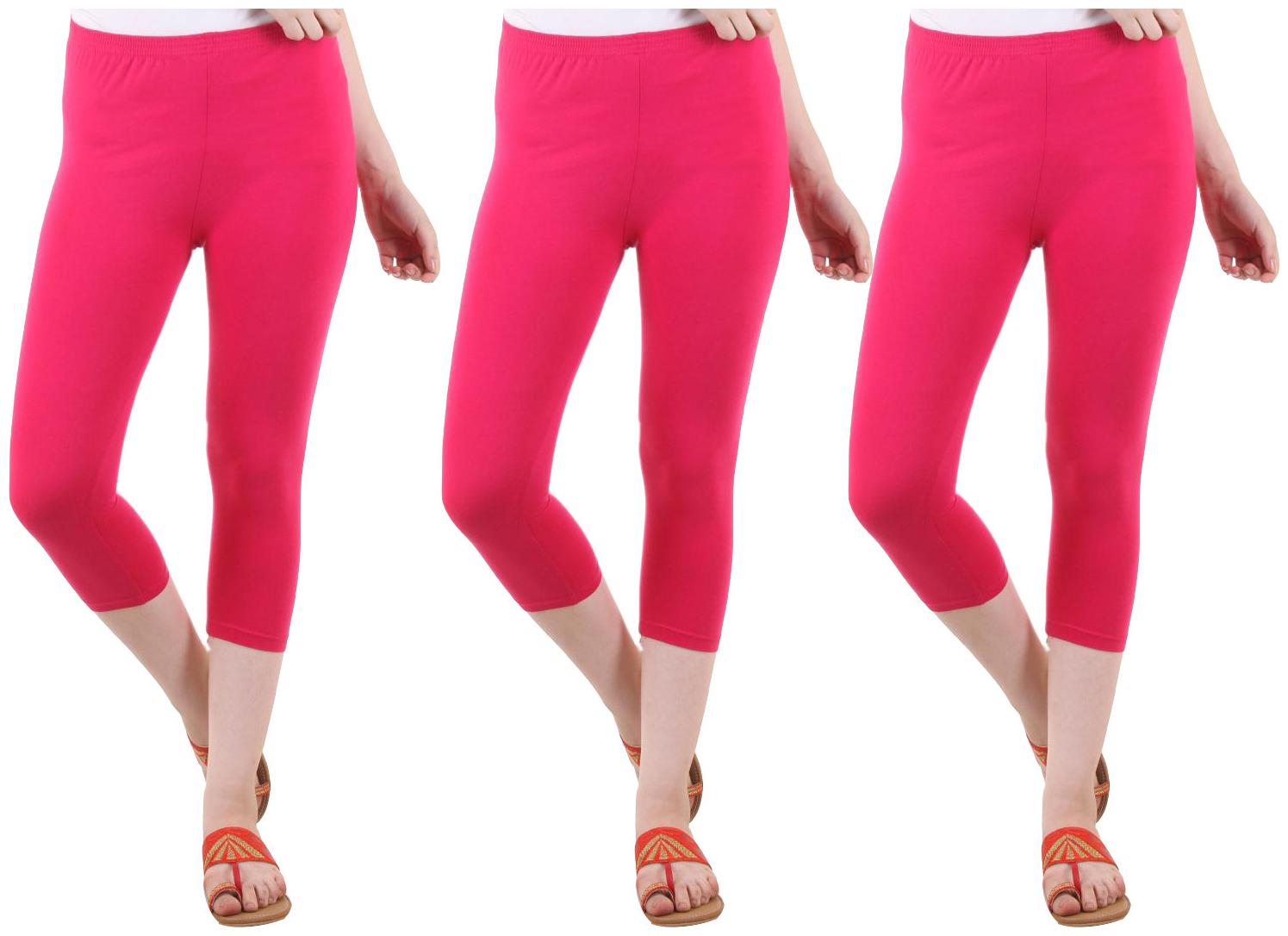 

EVEY Women Solid Regular capri - Pink