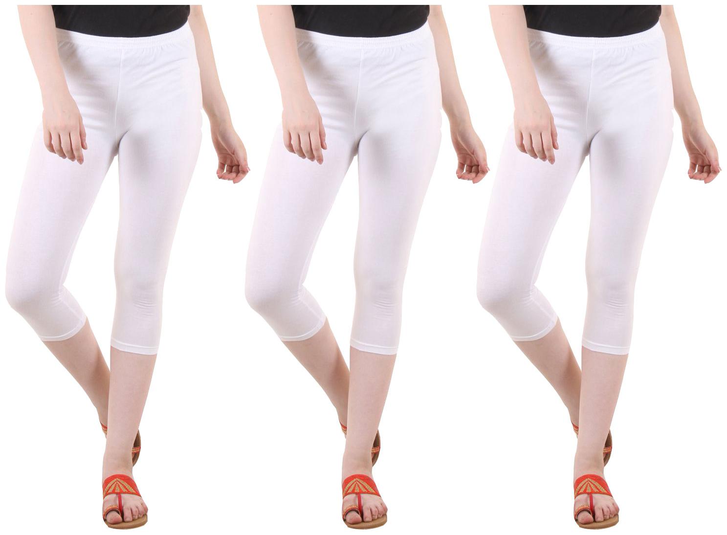 

EVEY Women Solid Regular capri - White