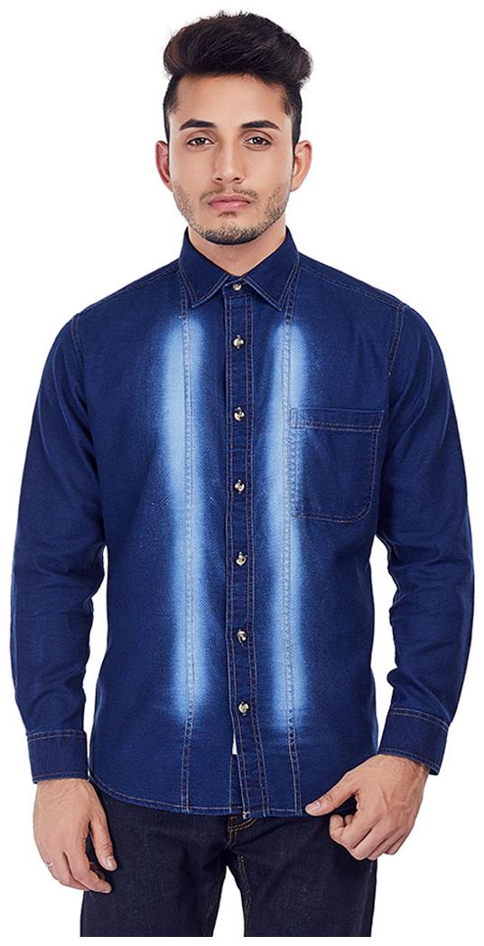

EVOQ Ingido faded shirt with smart spread collar horn button and round hemline