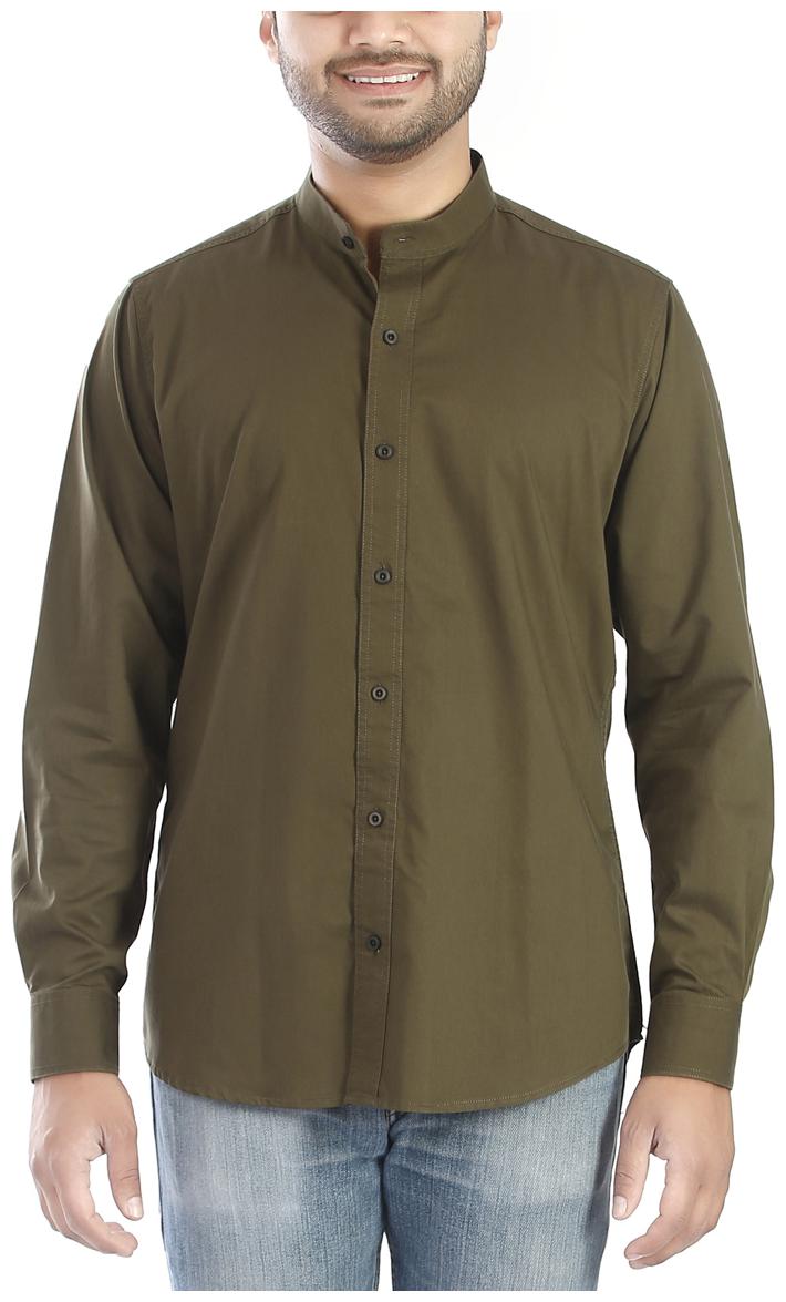 

EVOQ Men Green Solid Regular Fit Casual Shirt