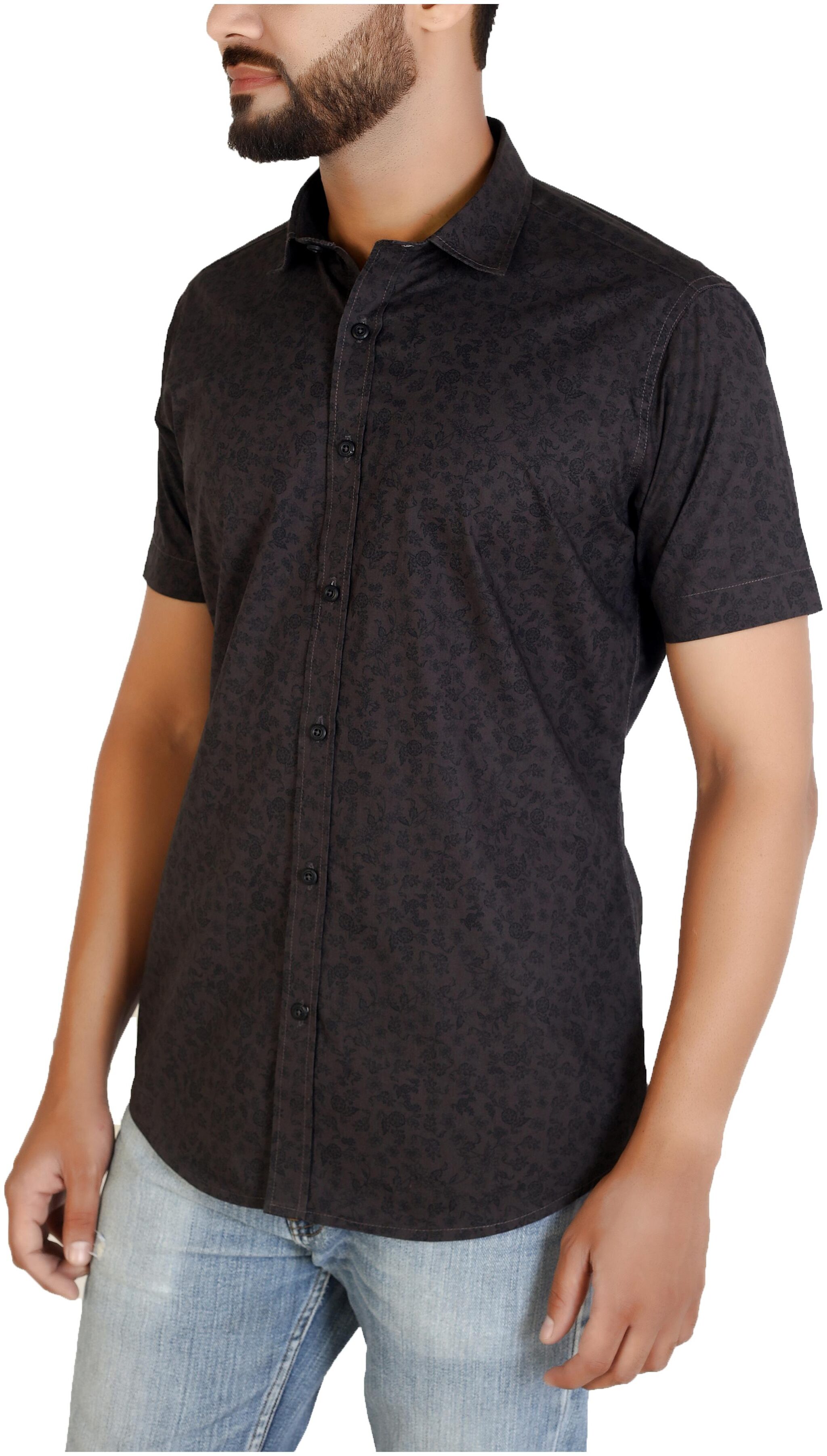 

EVOQ Men Brown Printed Regular Fit Casual Shirt