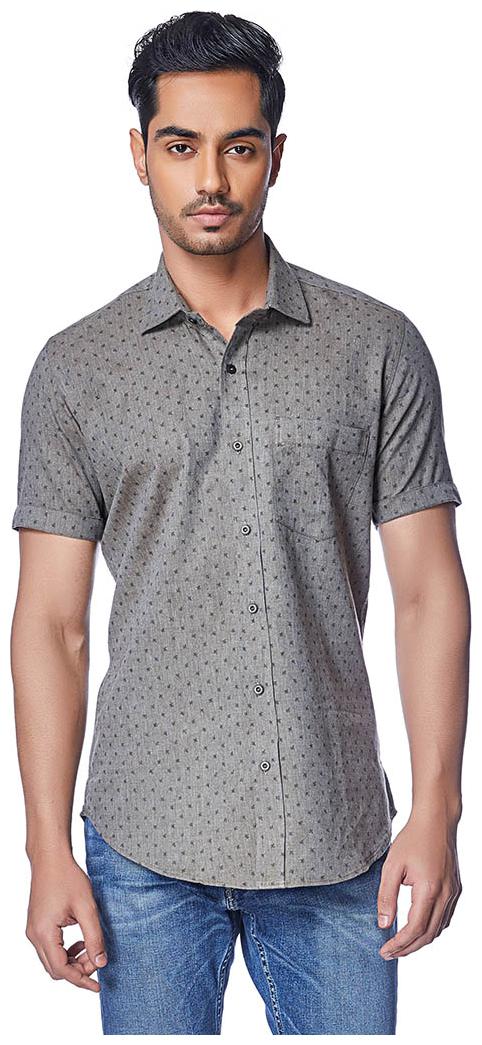

EVOQ Men Grey Printed Regular Fit Casual Shirt