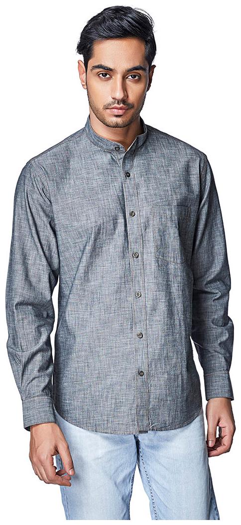 

EVOQ Men Grey Solid Regular Fit Casual Shirt