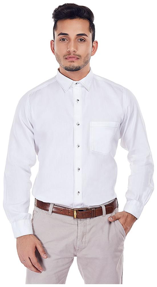 

EVOQ Men White Solid Slim Fit Casual Shirt