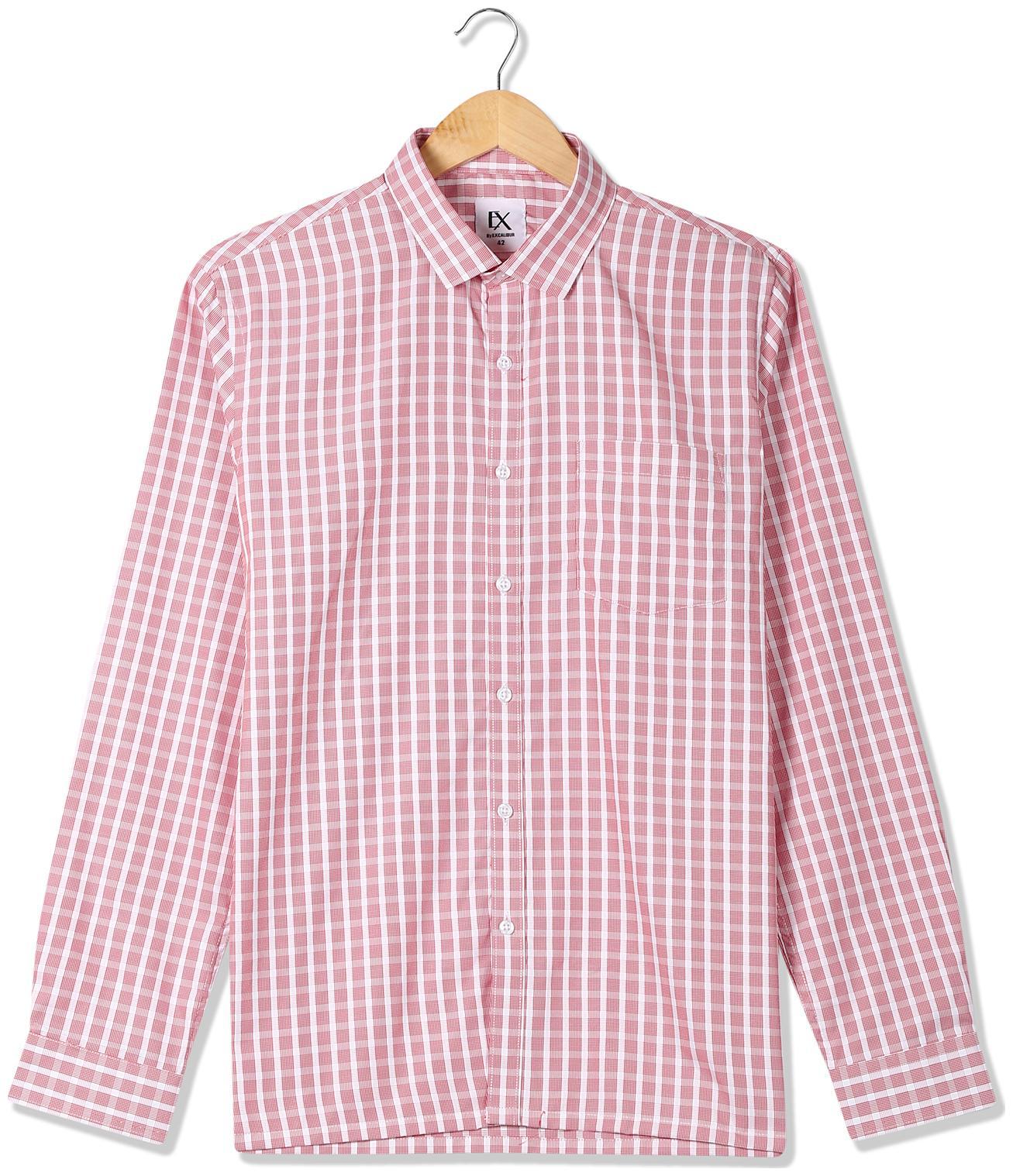 

Excalibur Men Red Checked Slim Fit Casual Shirt