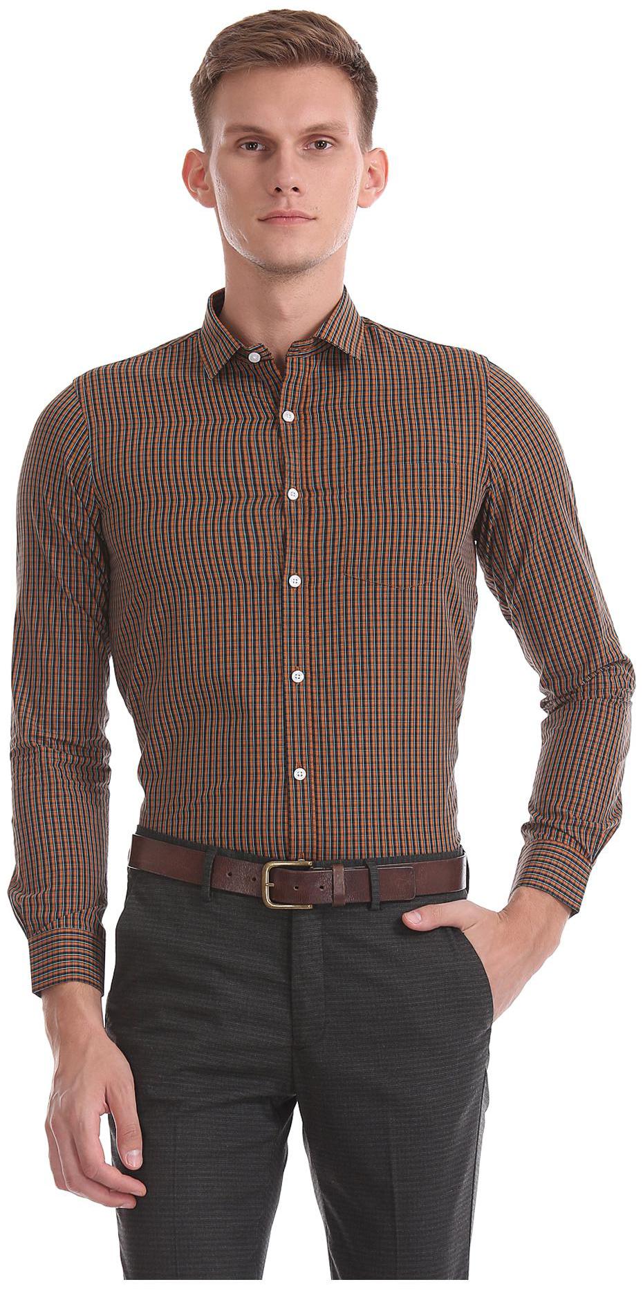 

Excalibur Men Slim fit Formal Shirt - Brown