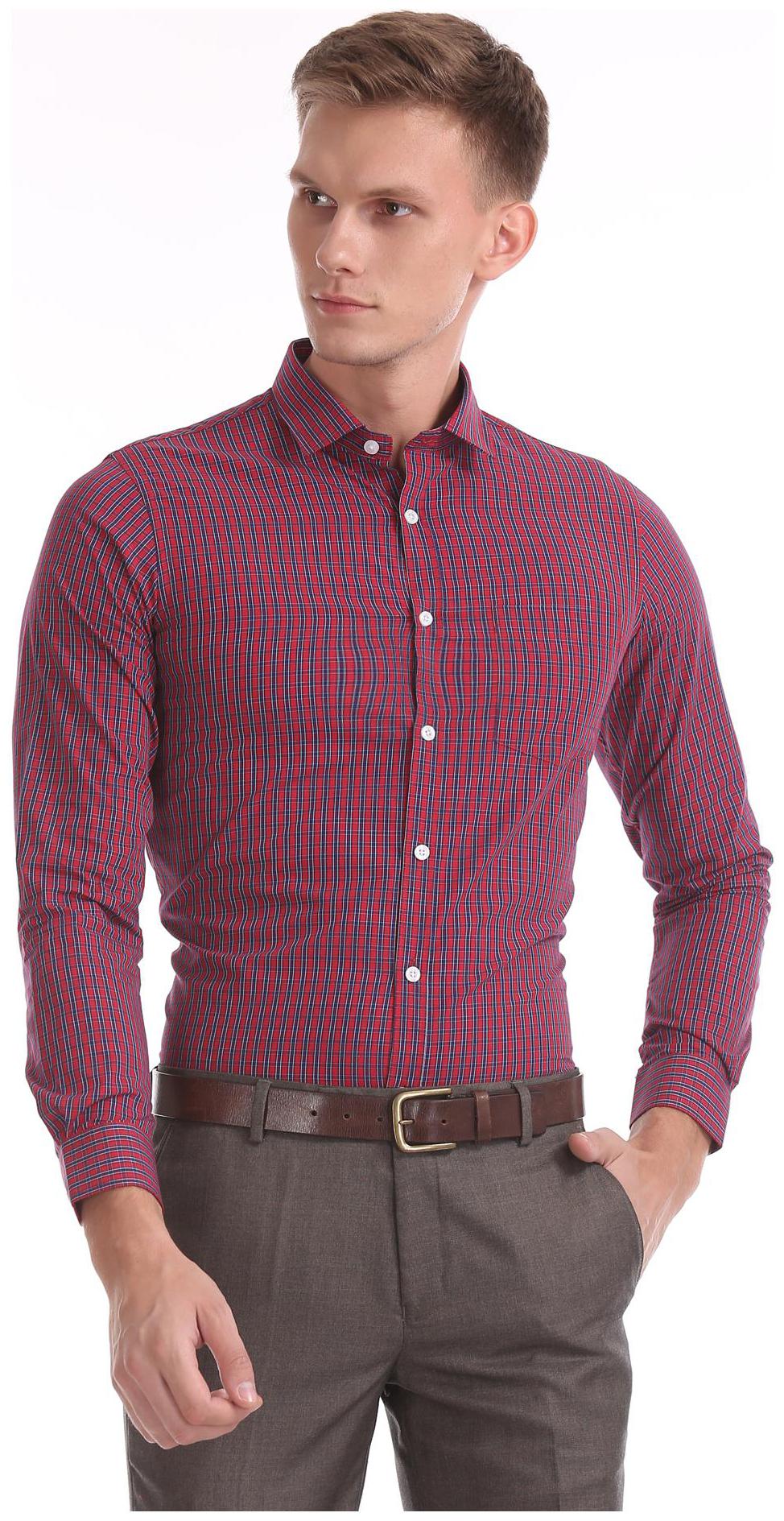 

Excalibur Men Slim fit Formal Shirt - Red
