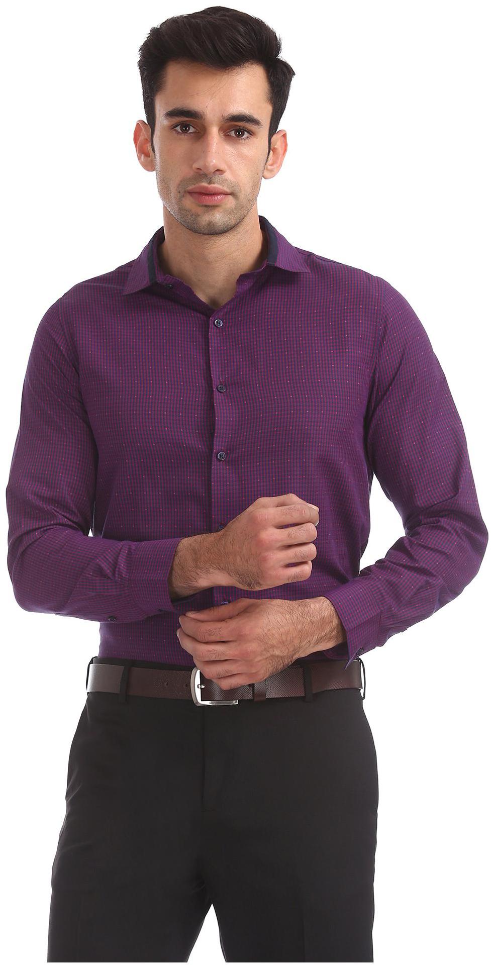 

Excalibur Men Slim fit Formal Shirt - Purple