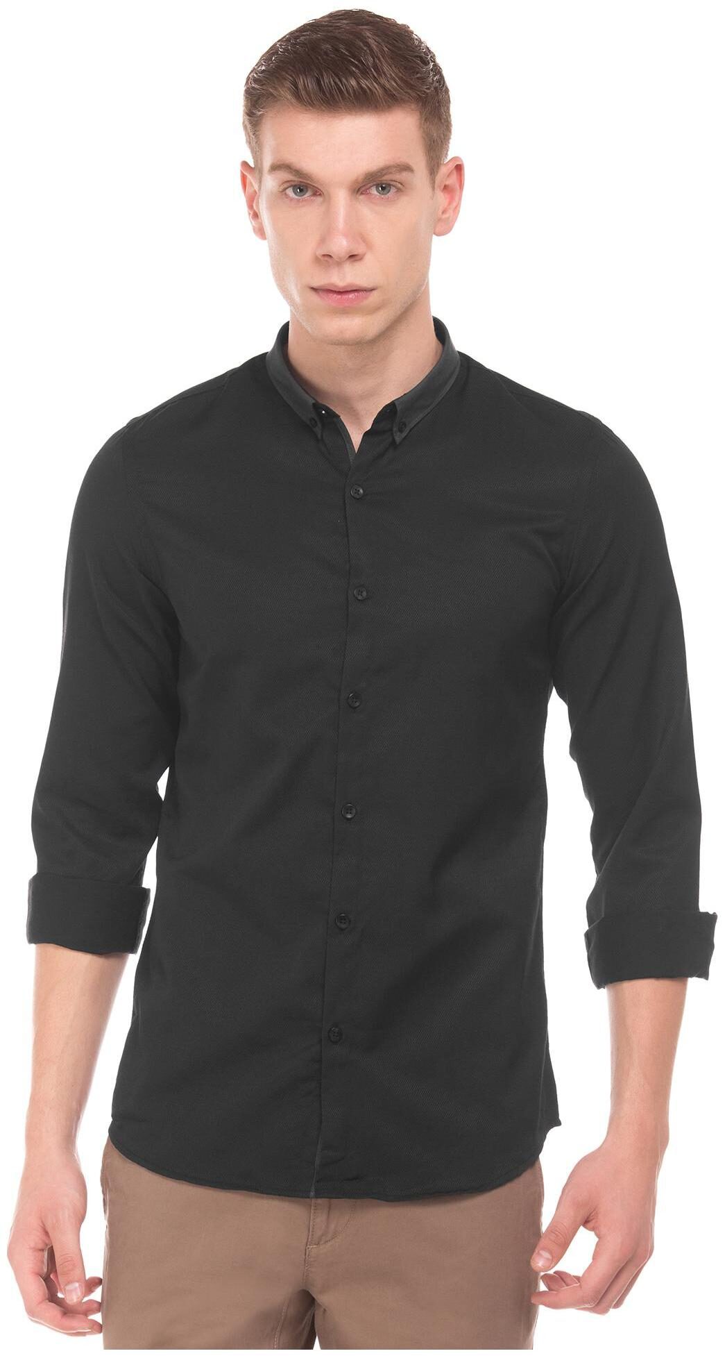

Excalibur Men Super slim fit Formal Shirt - Black