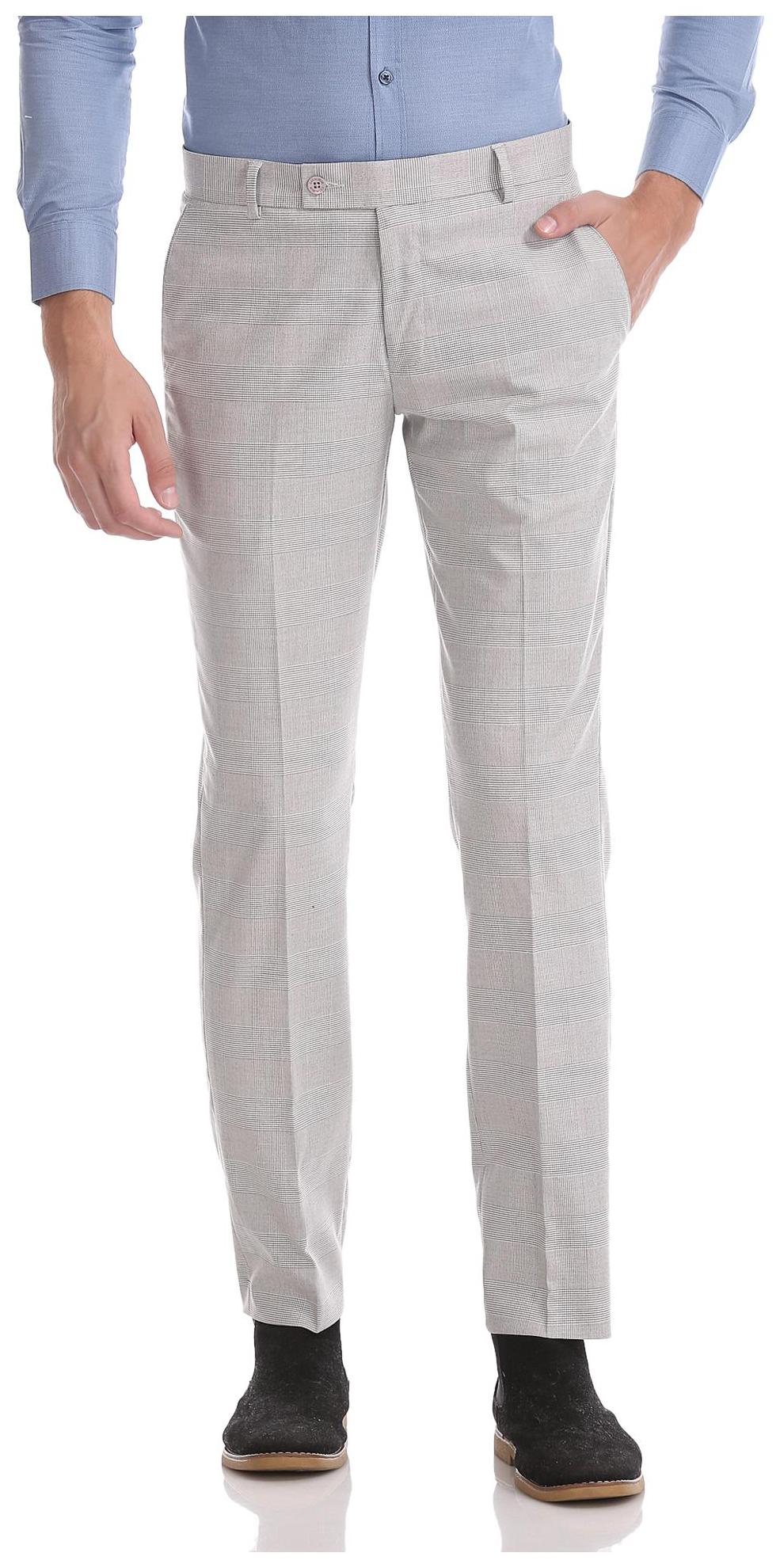 

Excalibur Men Textured Slim Fit Formal Trouser - Grey