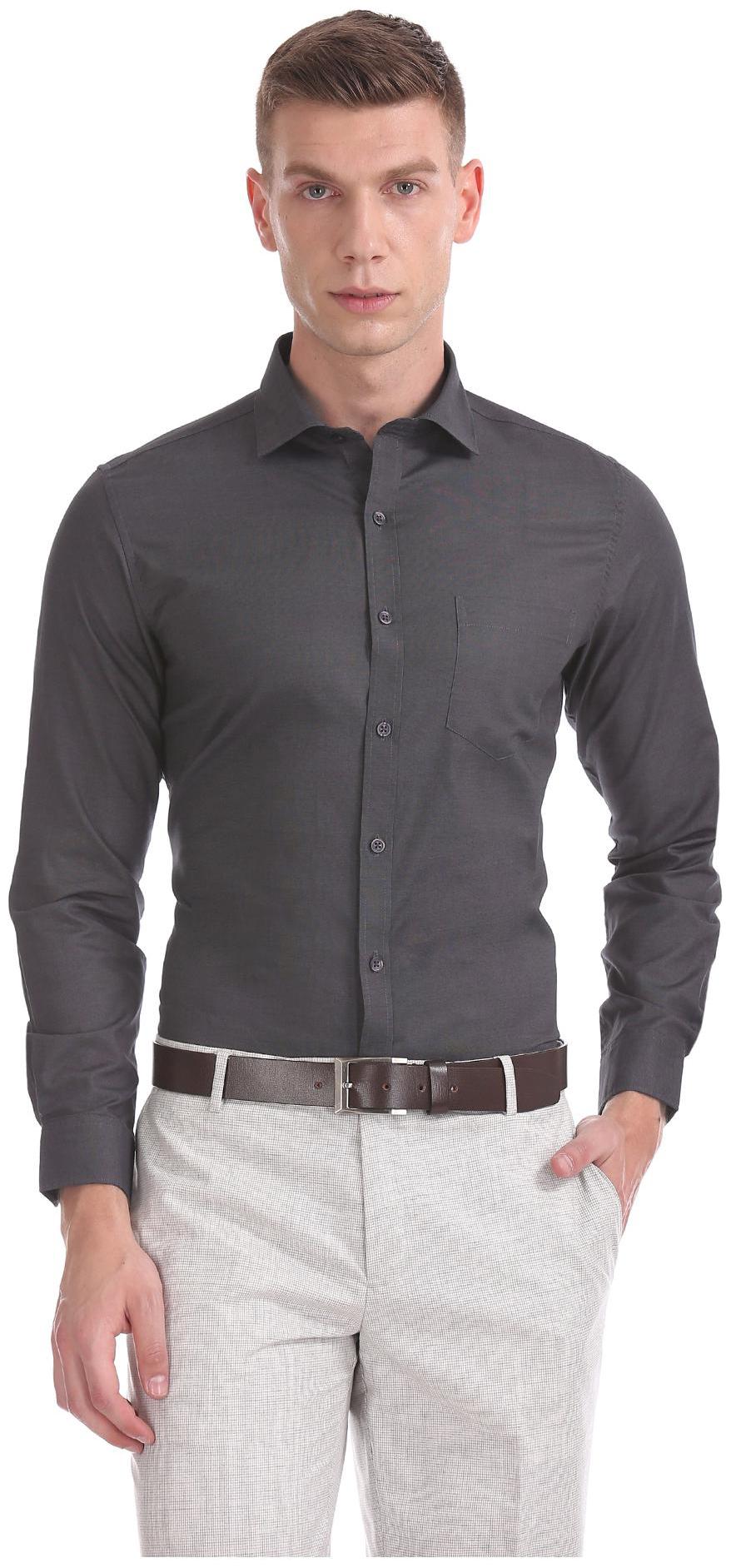 

Excalibur Men Regular fit Formal Shirt - Grey