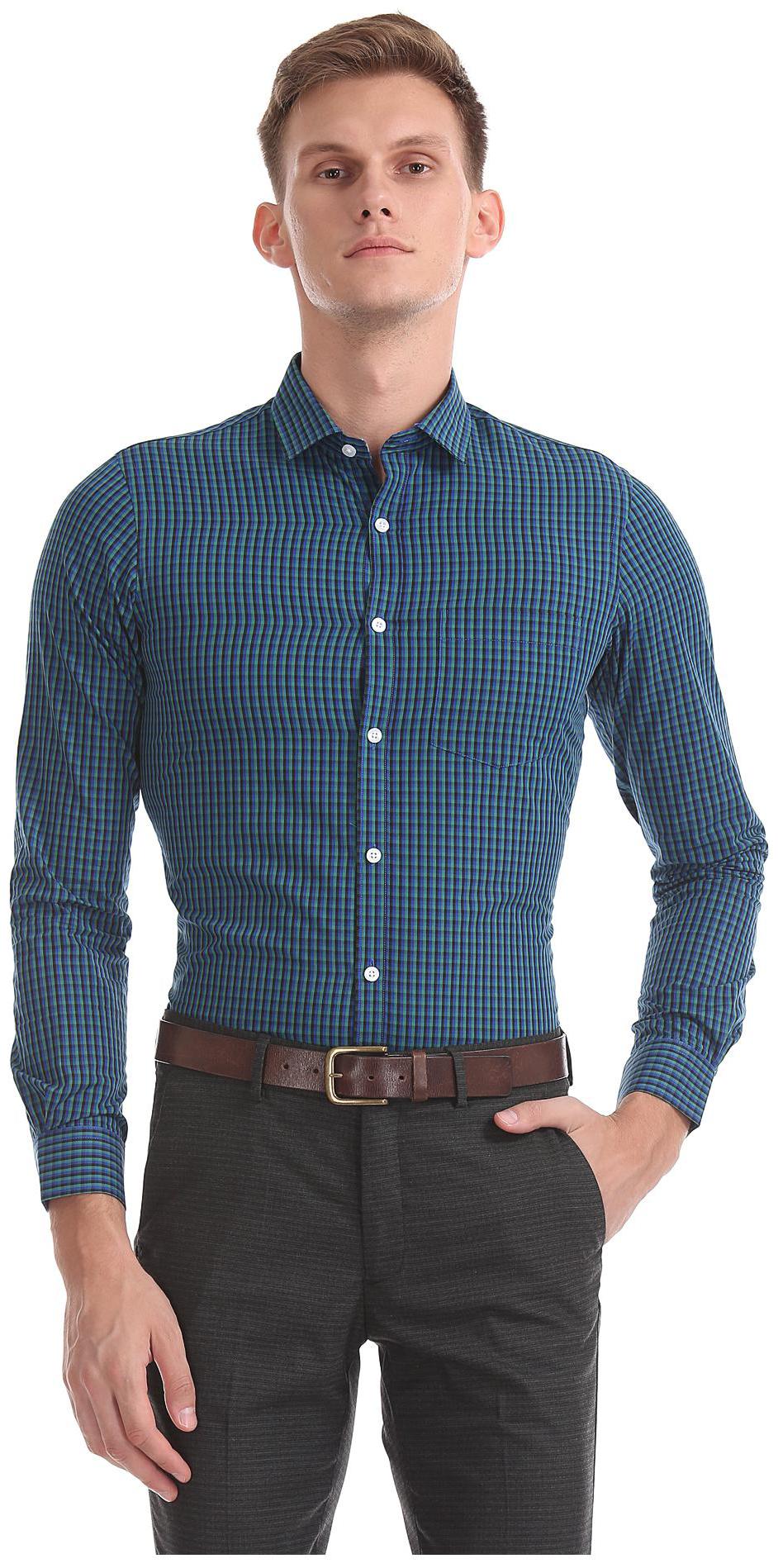 

Excalibur Men Slim fit Formal Shirt - Green