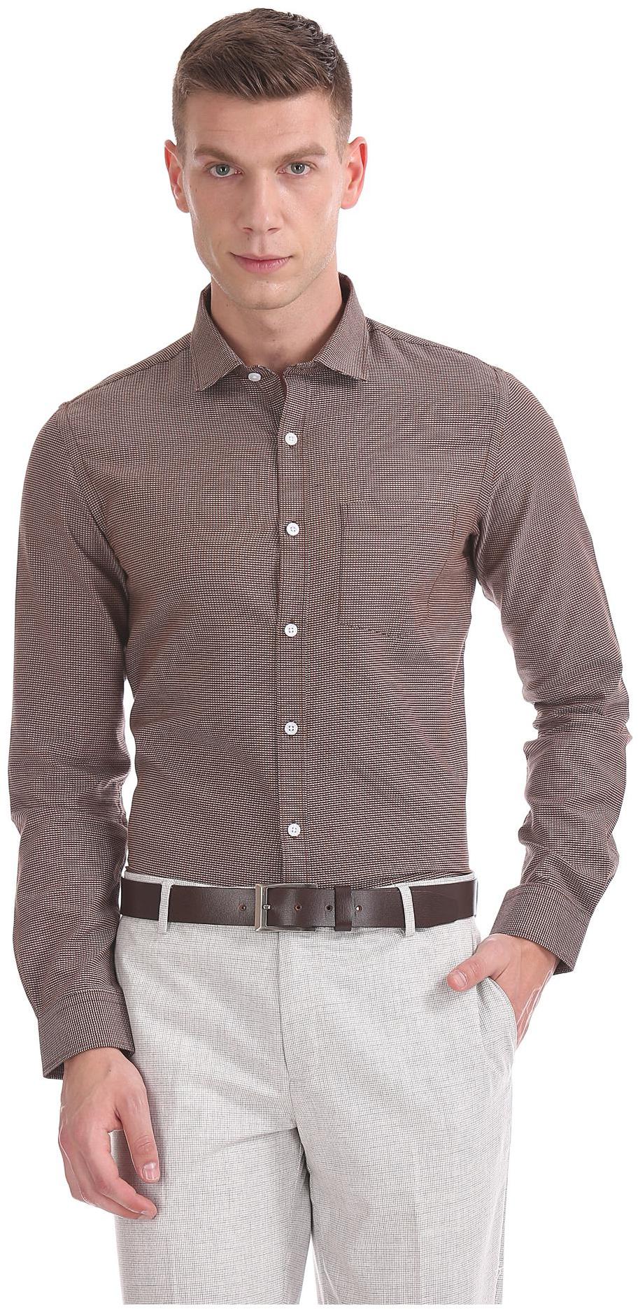 

Excalibur Men Slim fit Formal Shirt - Brown