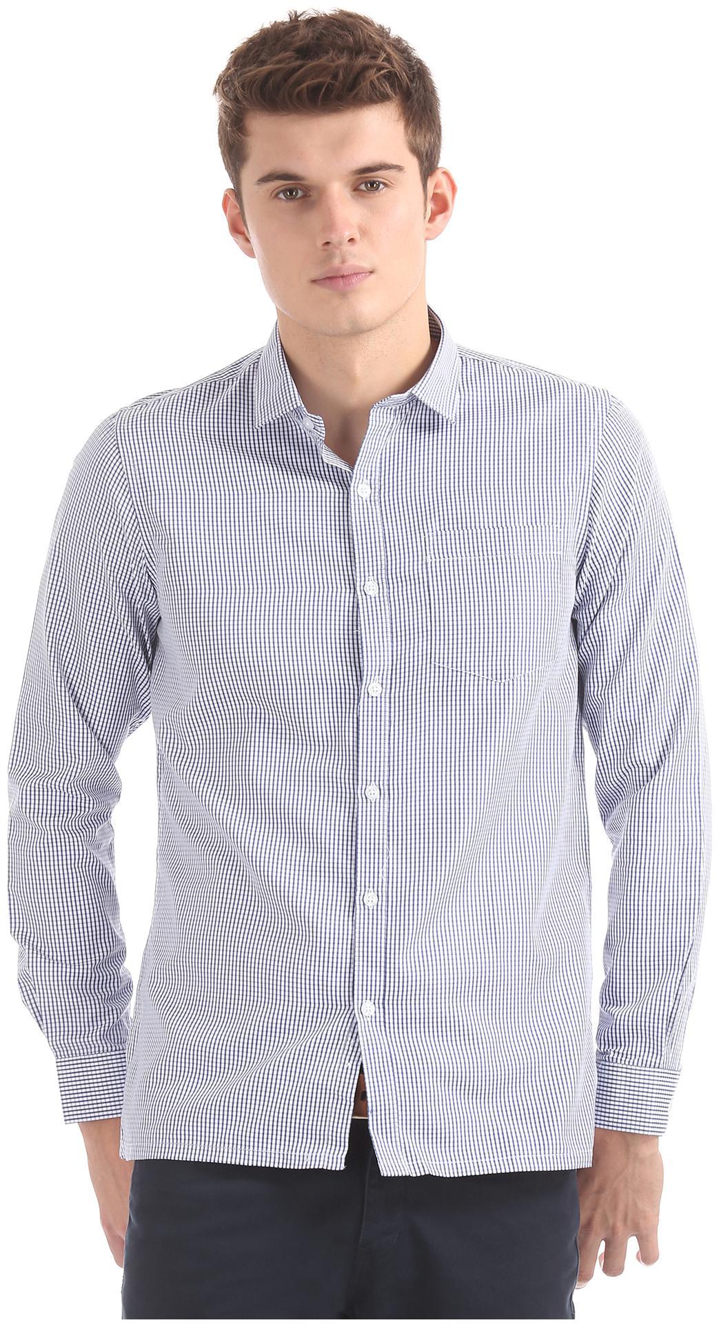 

Excalibur Men Blue Checked Slim Fit Casual Shirt