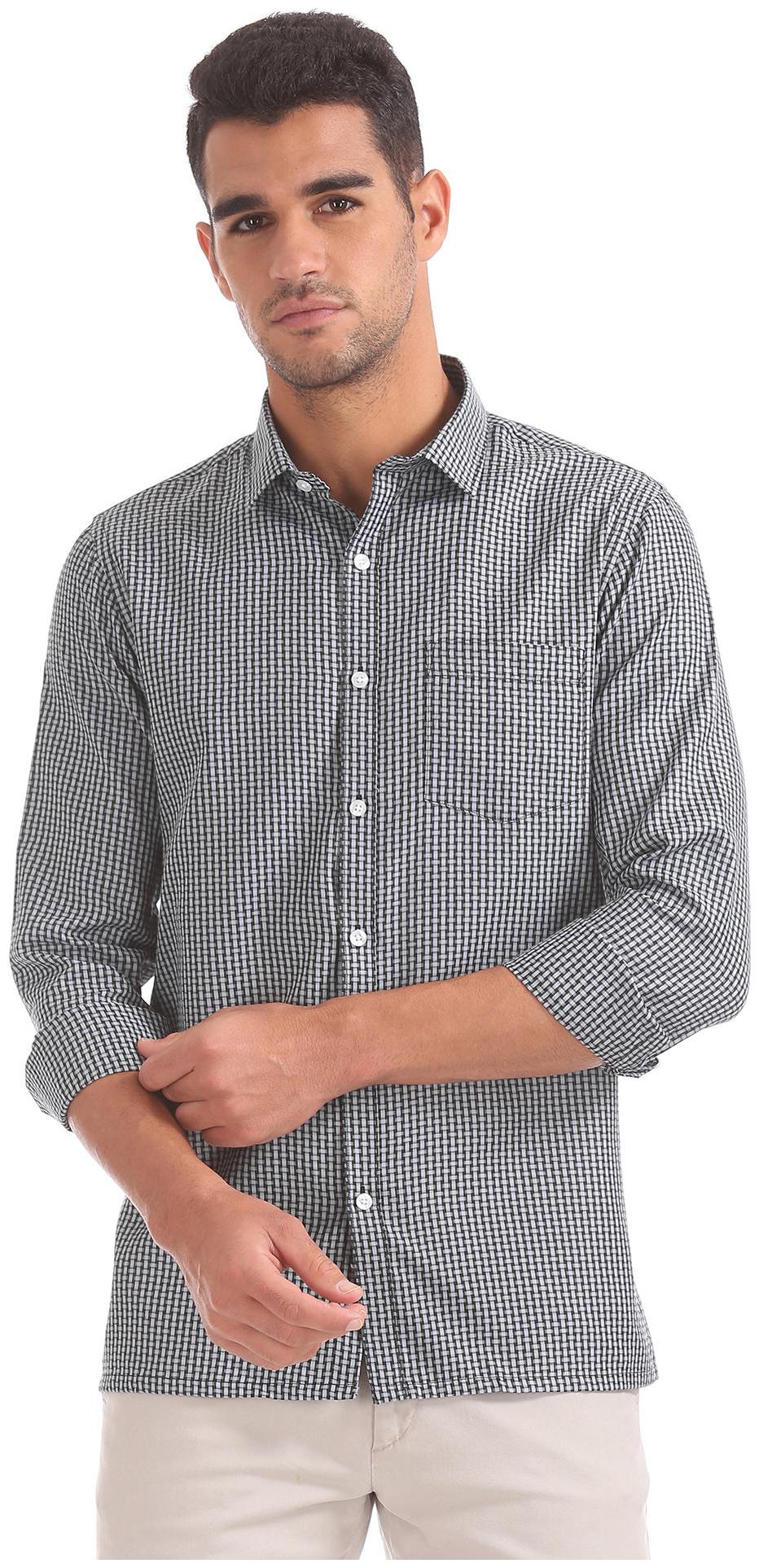 

Excalibur Men Grey Solid Slim Fit Casual Shirt