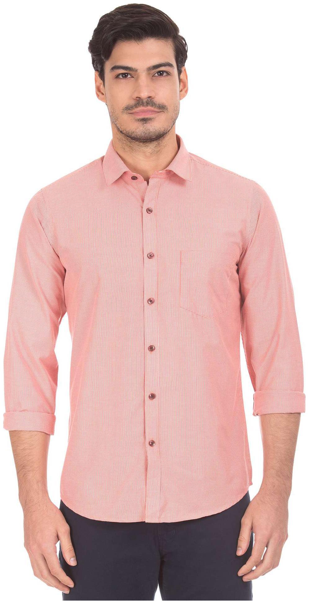 

Excalibur Men Red Checked Slim Fit Casual Shirt