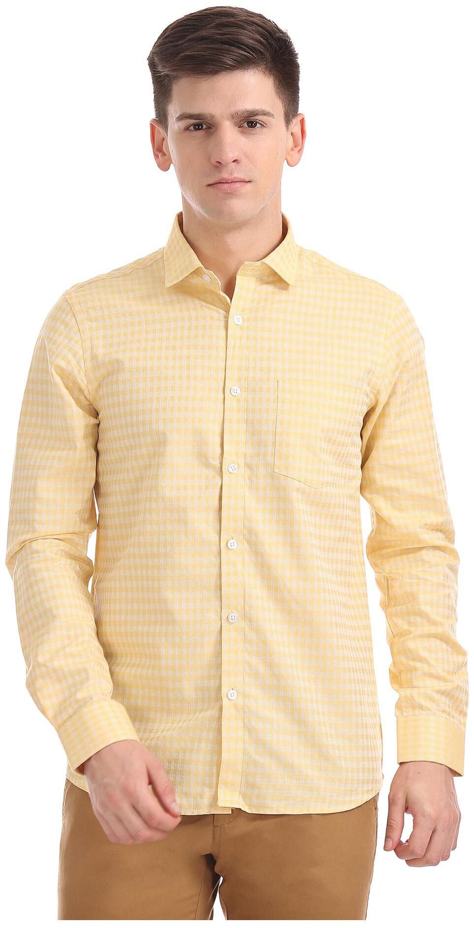 

Excalibur Men Slim fit Formal Shirt - Yellow