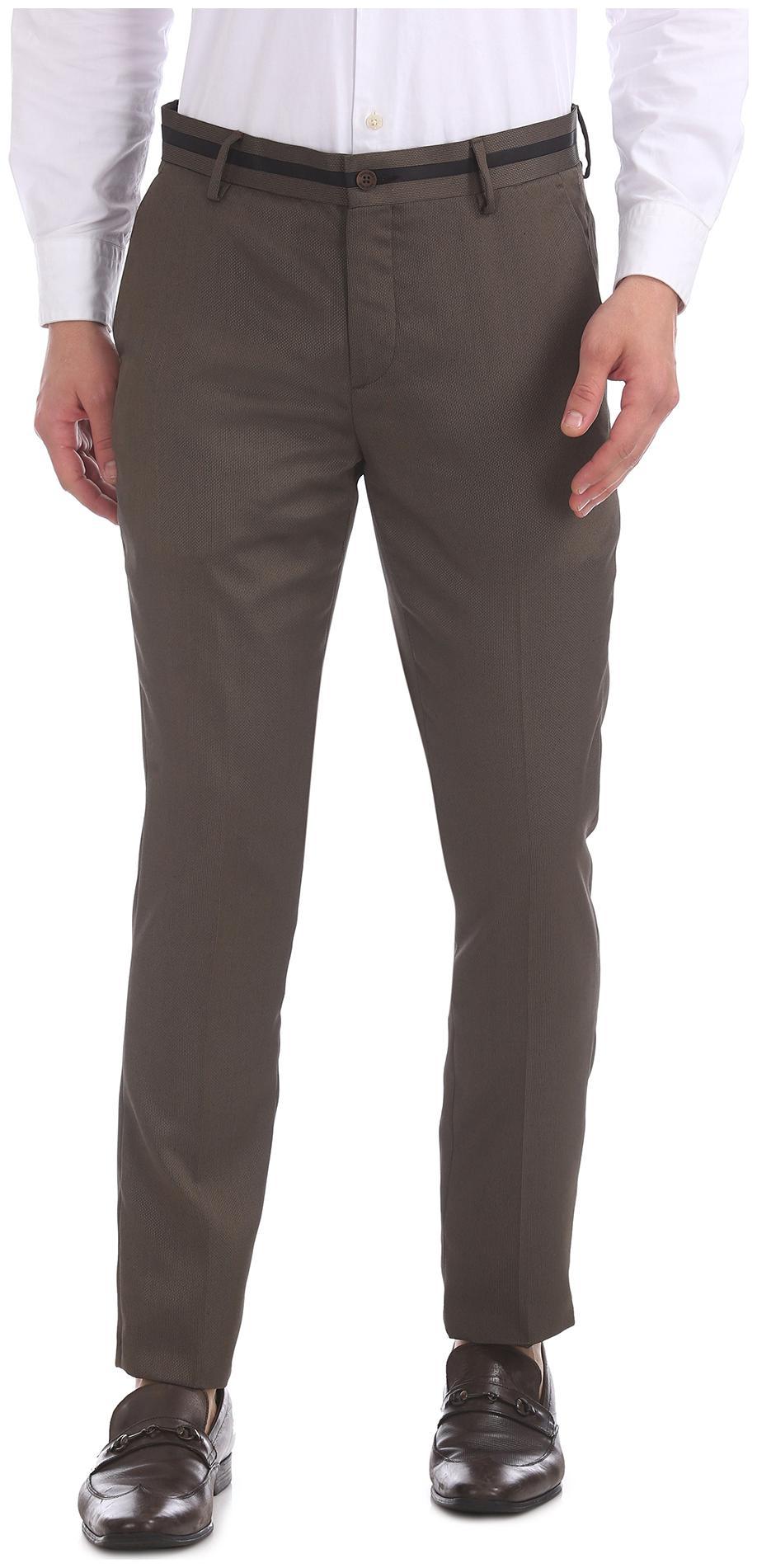 

Excalibur Men Solid Skinny Fit Formal Trouser - Brown