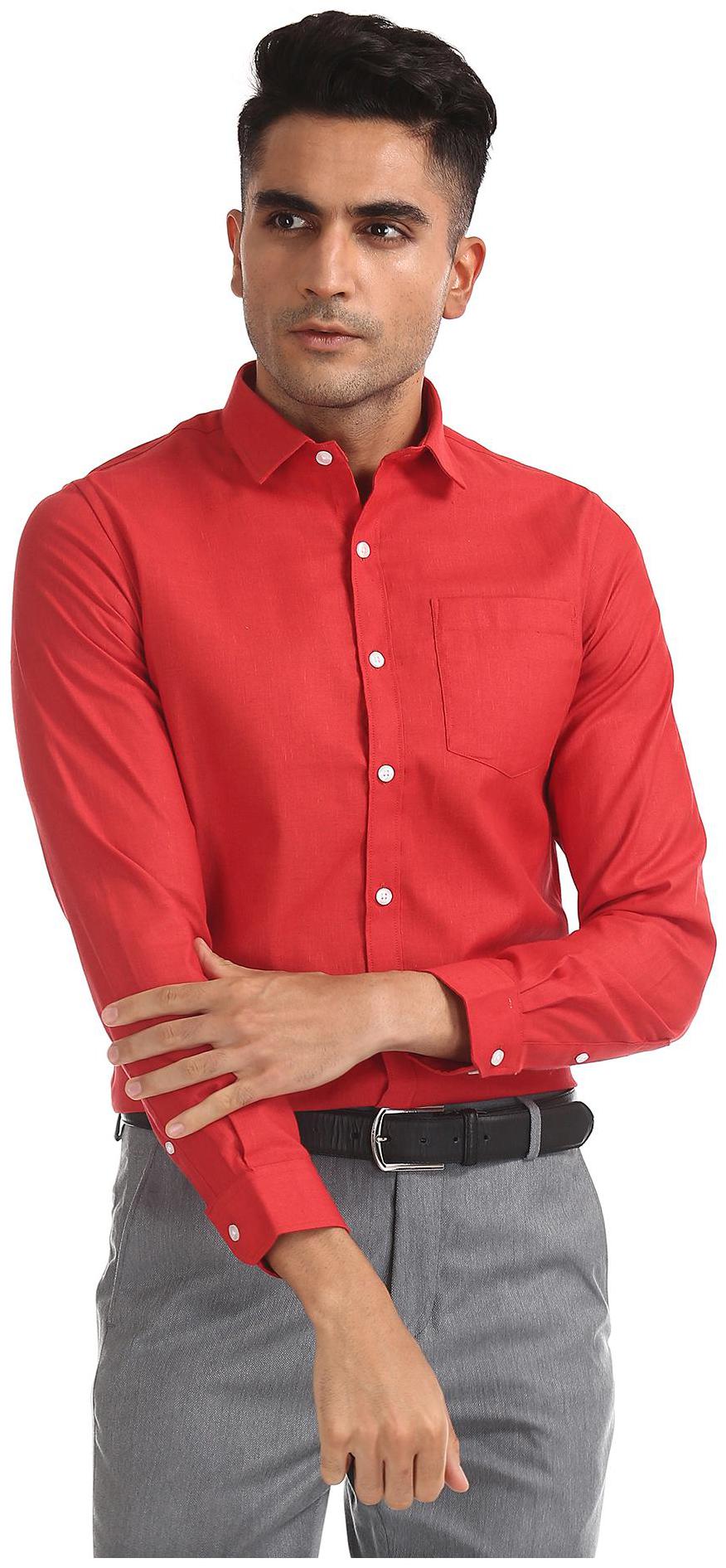 

Excalibur Men Regular fit Formal Shirt - Red