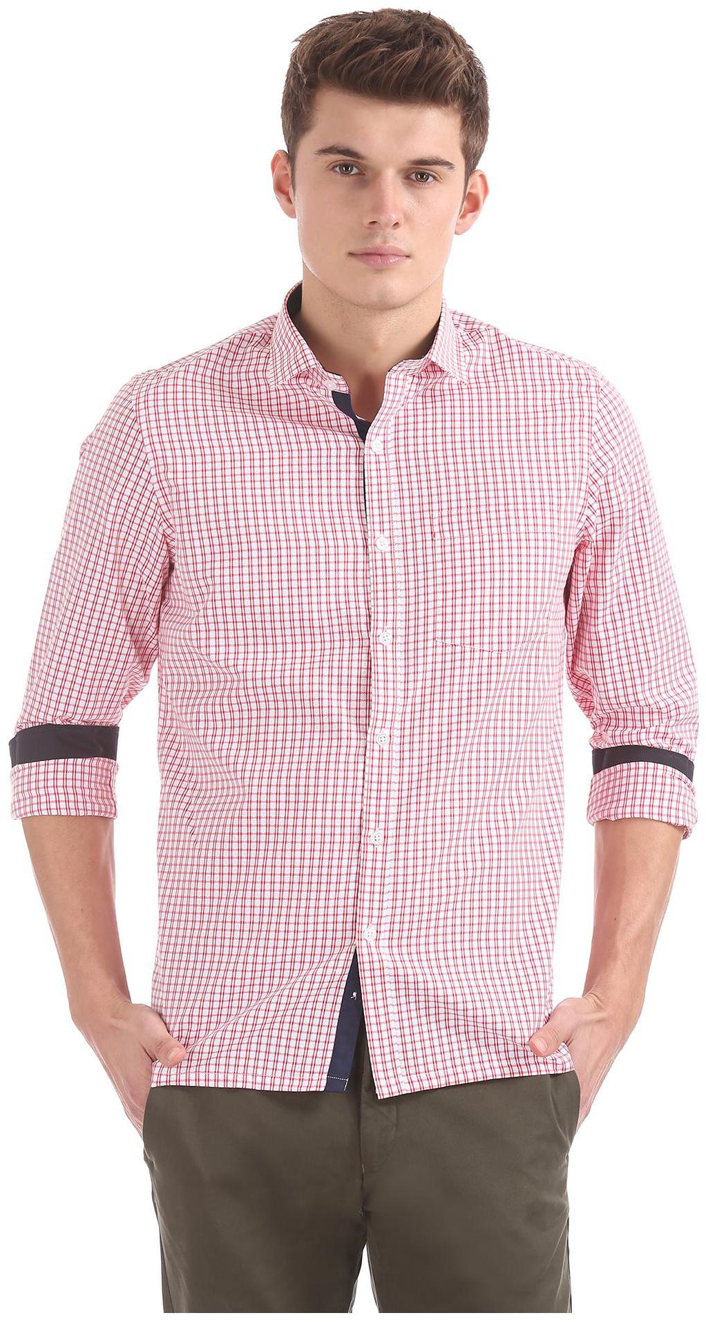 

Excalibur Men Red Checked Slim Fit Casual Shirt