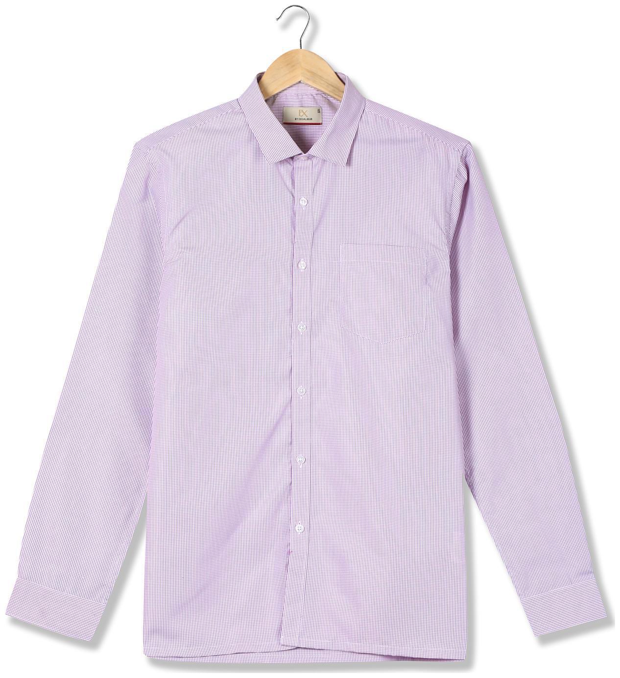 

Excalibur Men Purple Checked Regular Fit Casual Shirt