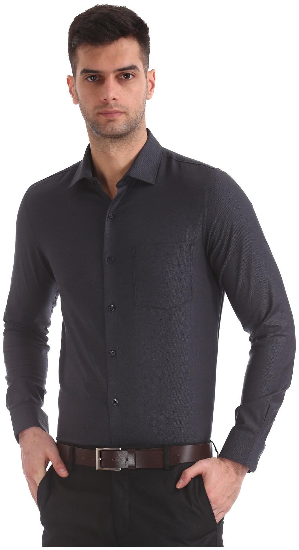 

Excalibur Men Slim fit Formal Shirt - Grey