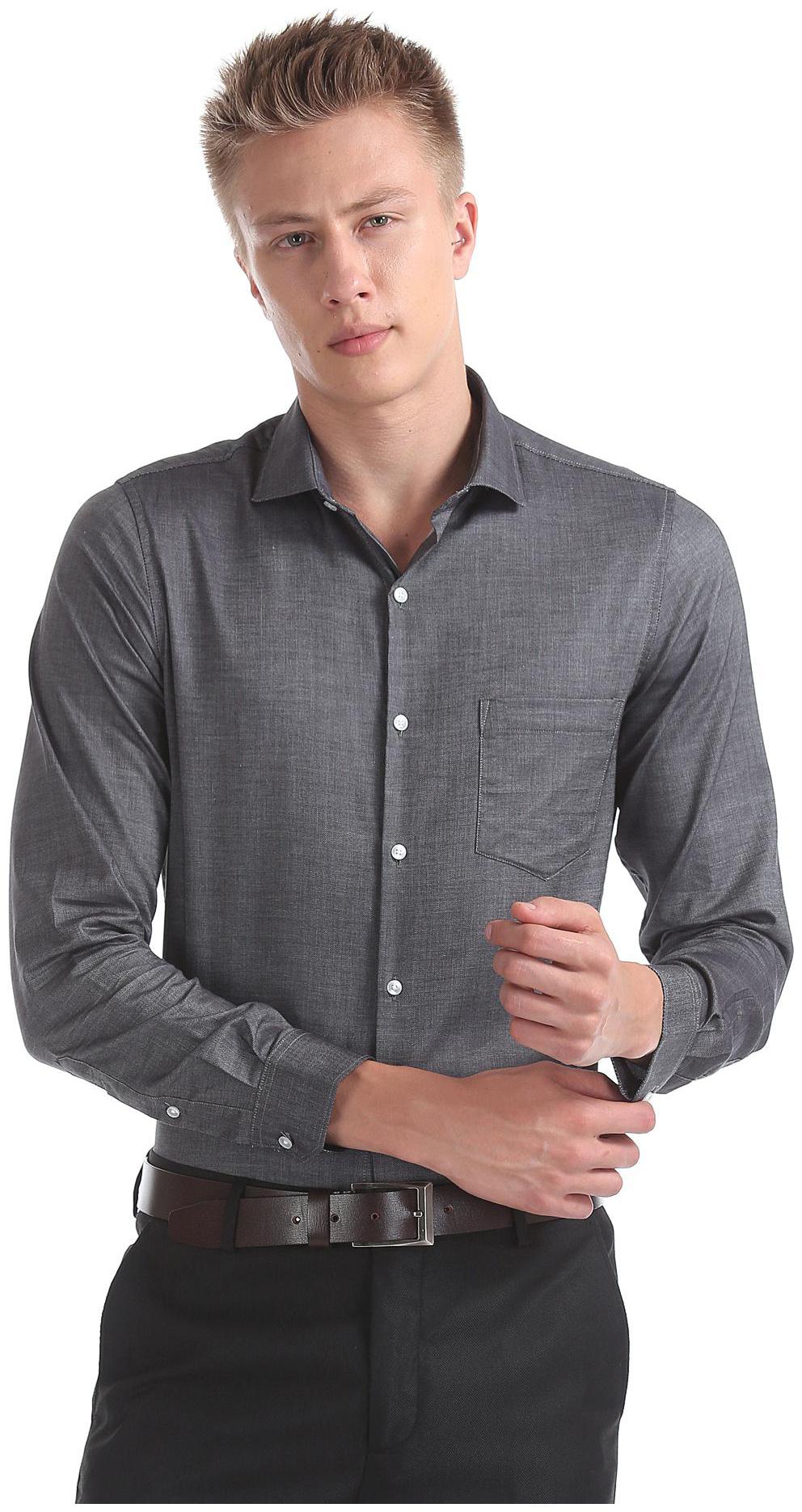 

Excalibur Men Slim fit Formal Shirt - Grey