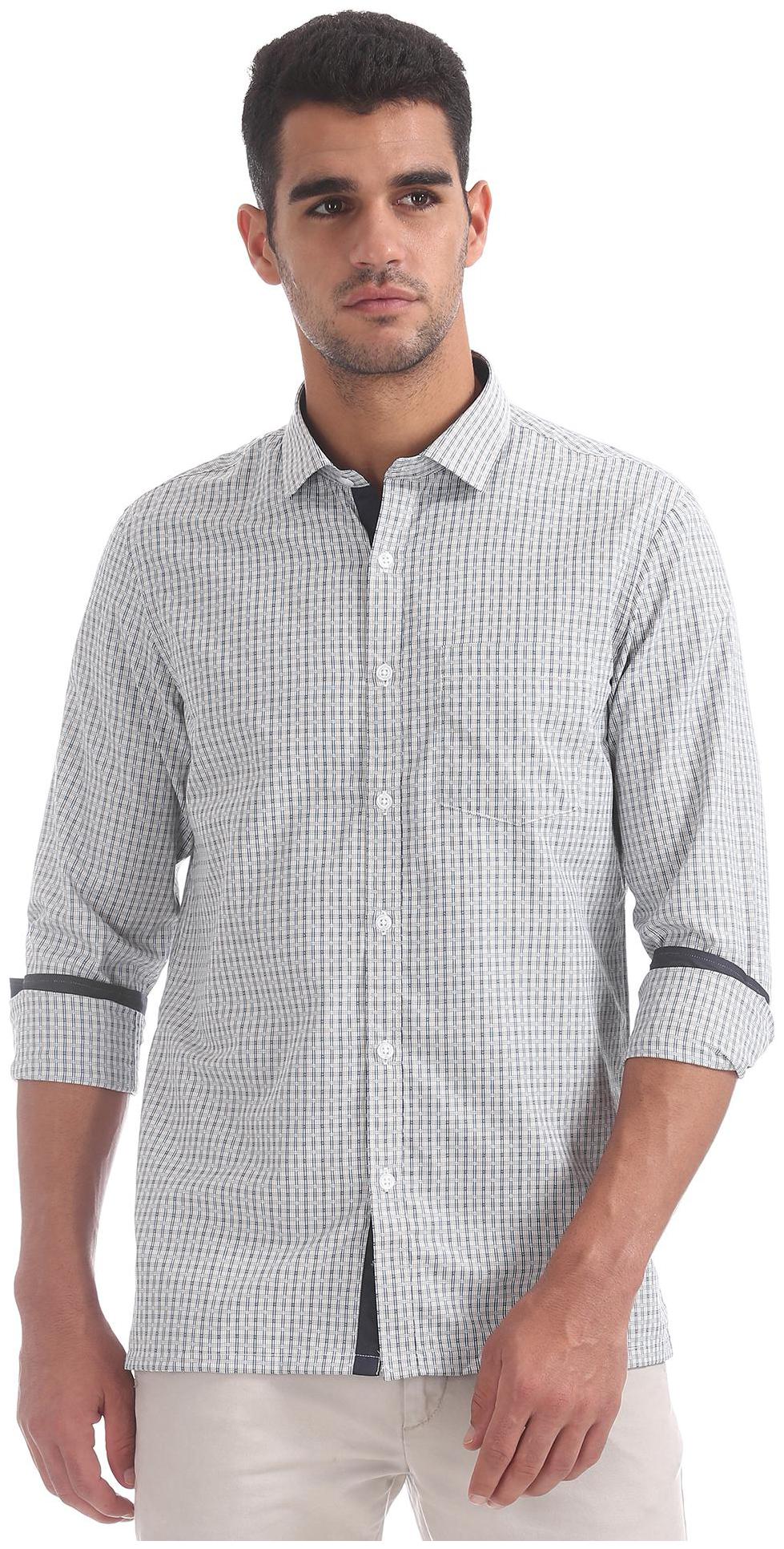 

Excalibur Men Yellow Checked Slim Fit Casual Shirt