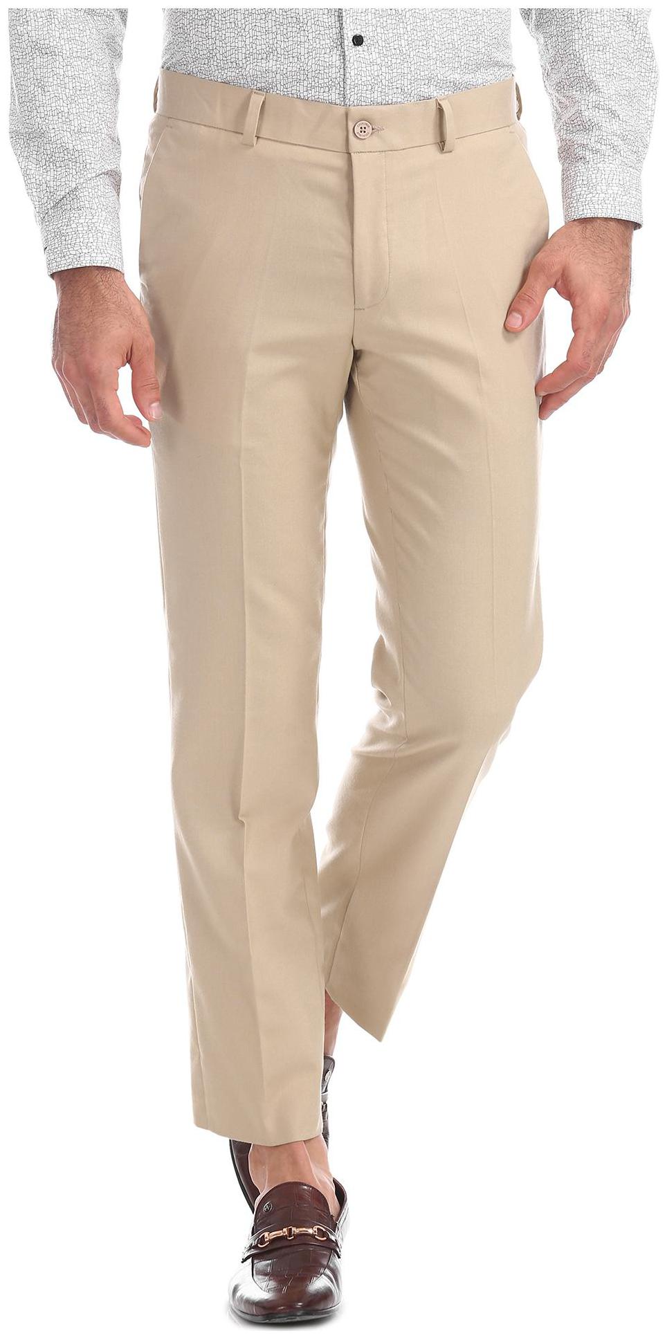 

Excalibur Men Solid Slim Fit Formal Trouser - Beige