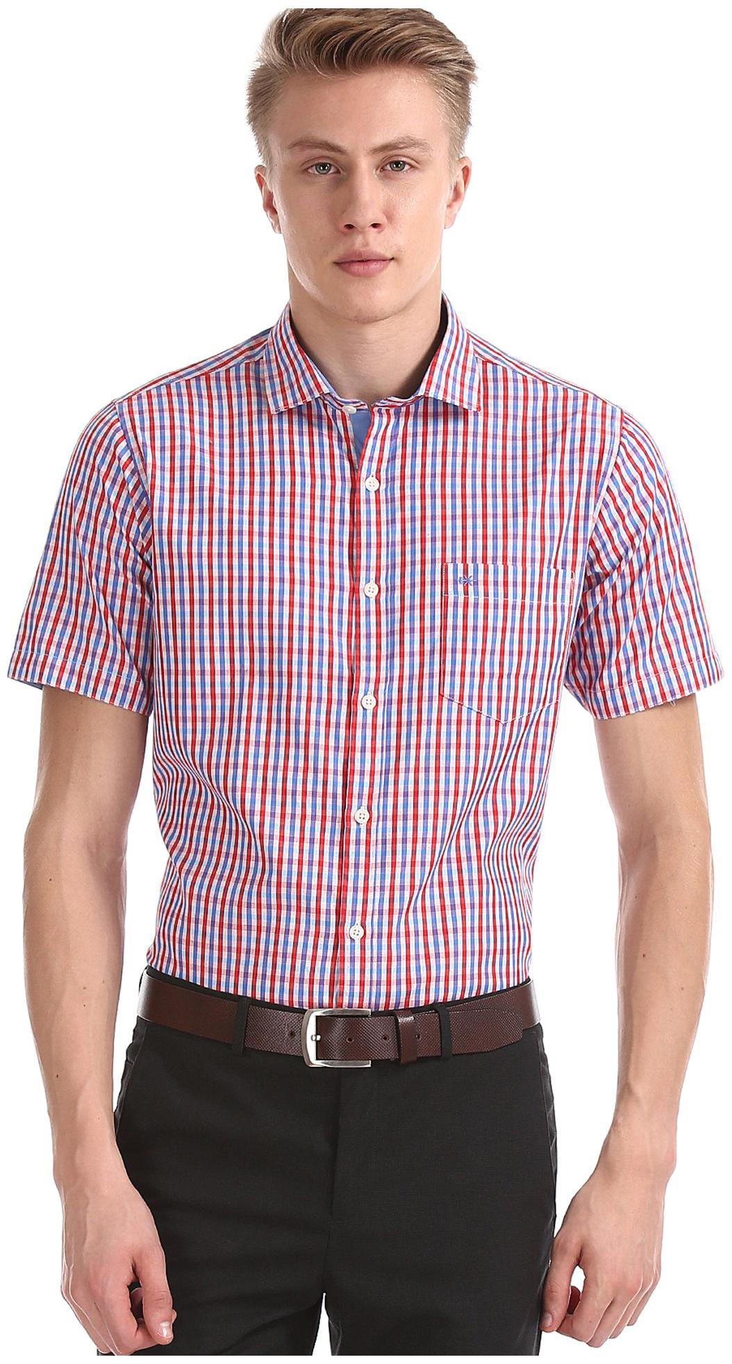 

Excalibur Men Regular fit Formal Shirt - Red