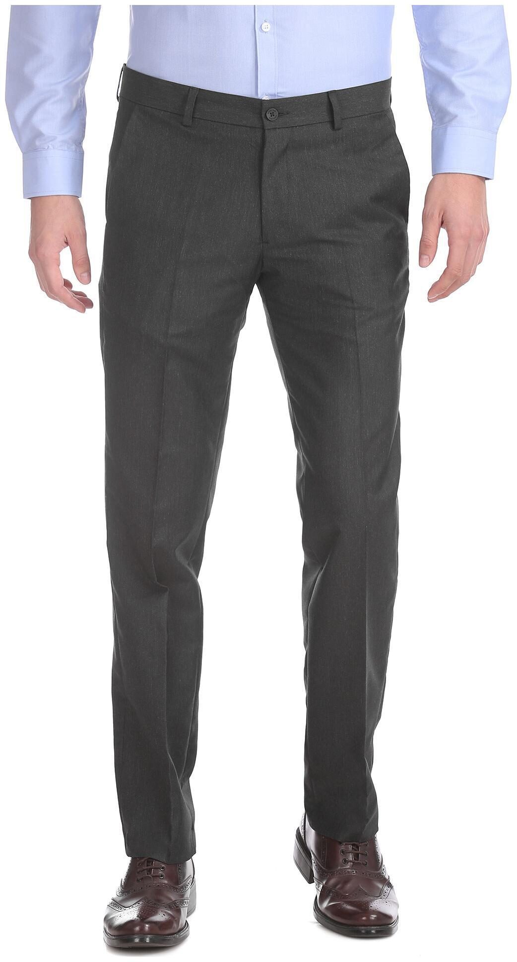 

Excalibur Men Solid Regular Fit Formal Trouser - Black