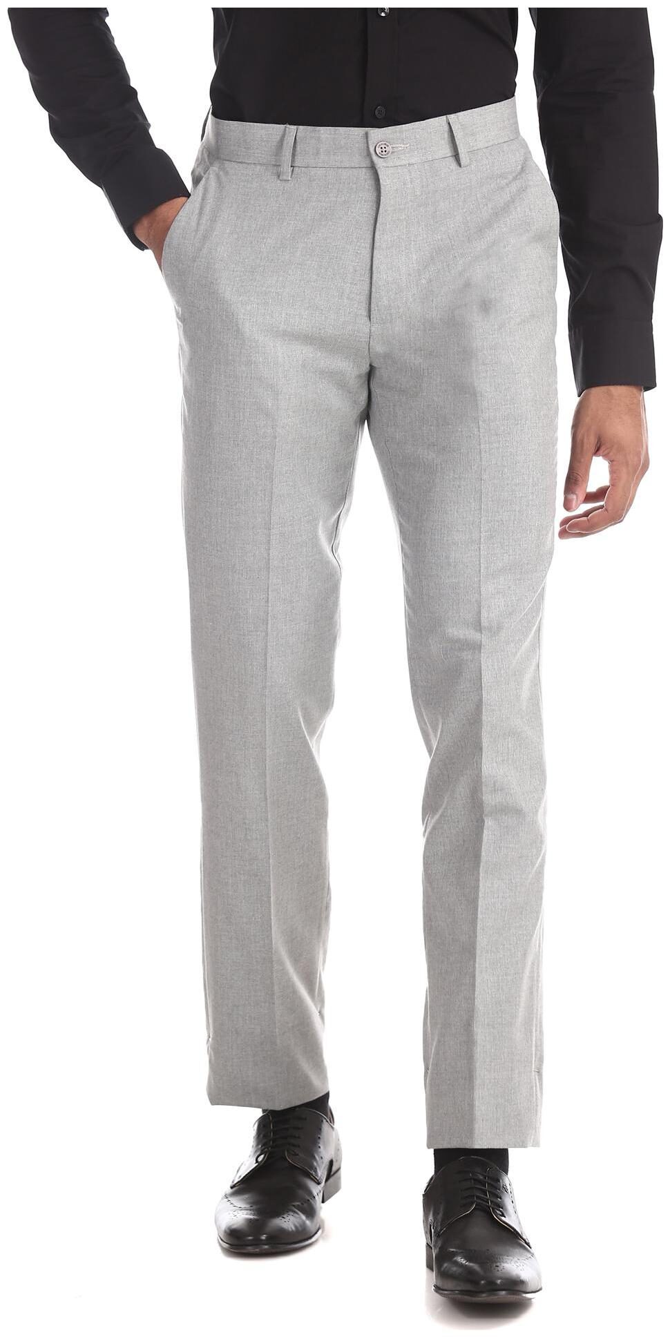 

Excalibur Men Solid Slim Fit Formal Trouser - Grey