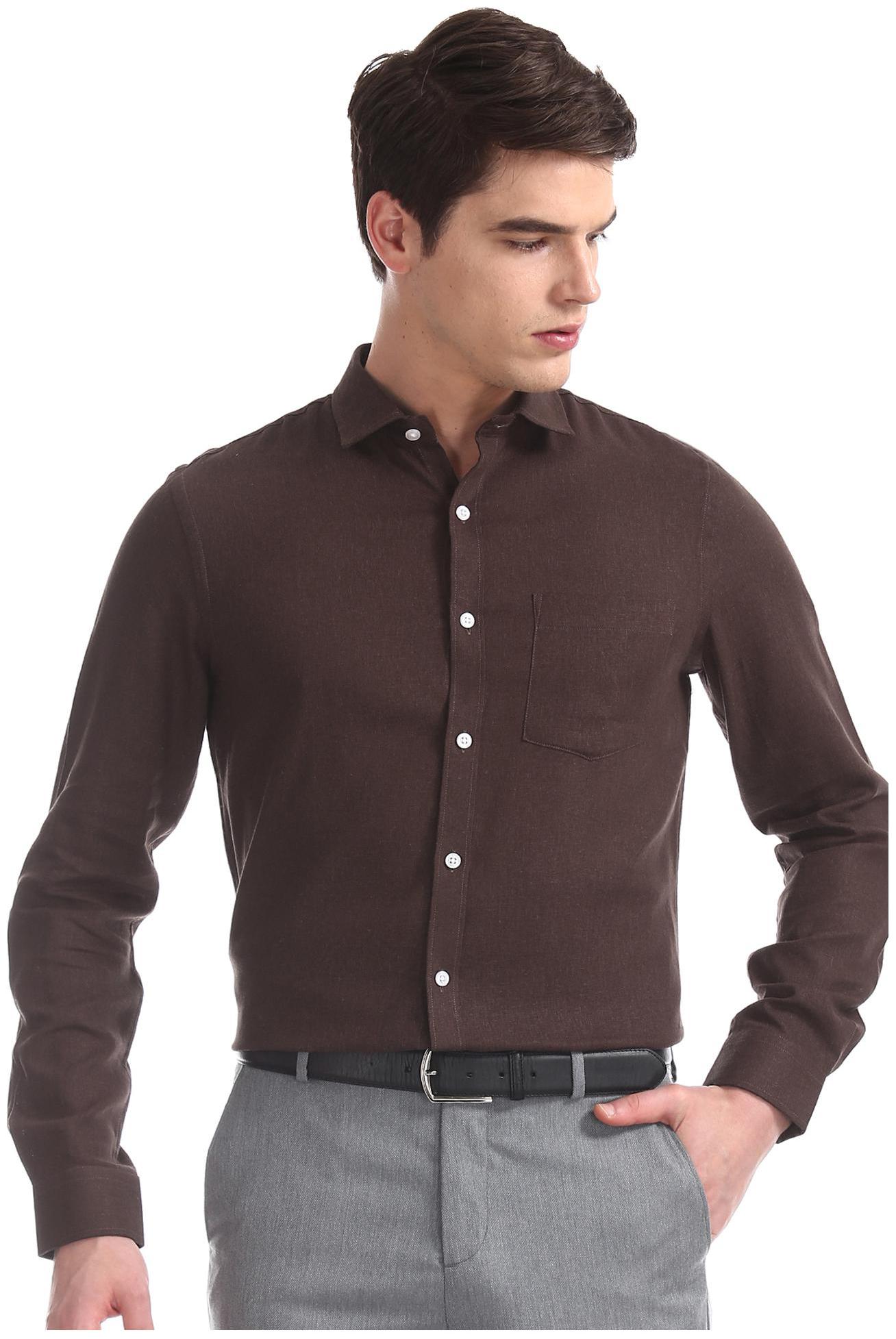 

Excalibur Men Regular fit Formal Shirt - Brown