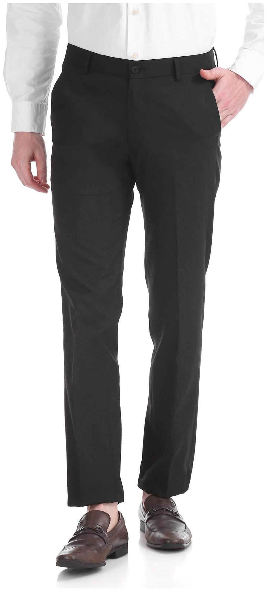 

Excalibur Men Solid Slim Fit Formal Trouser - Black