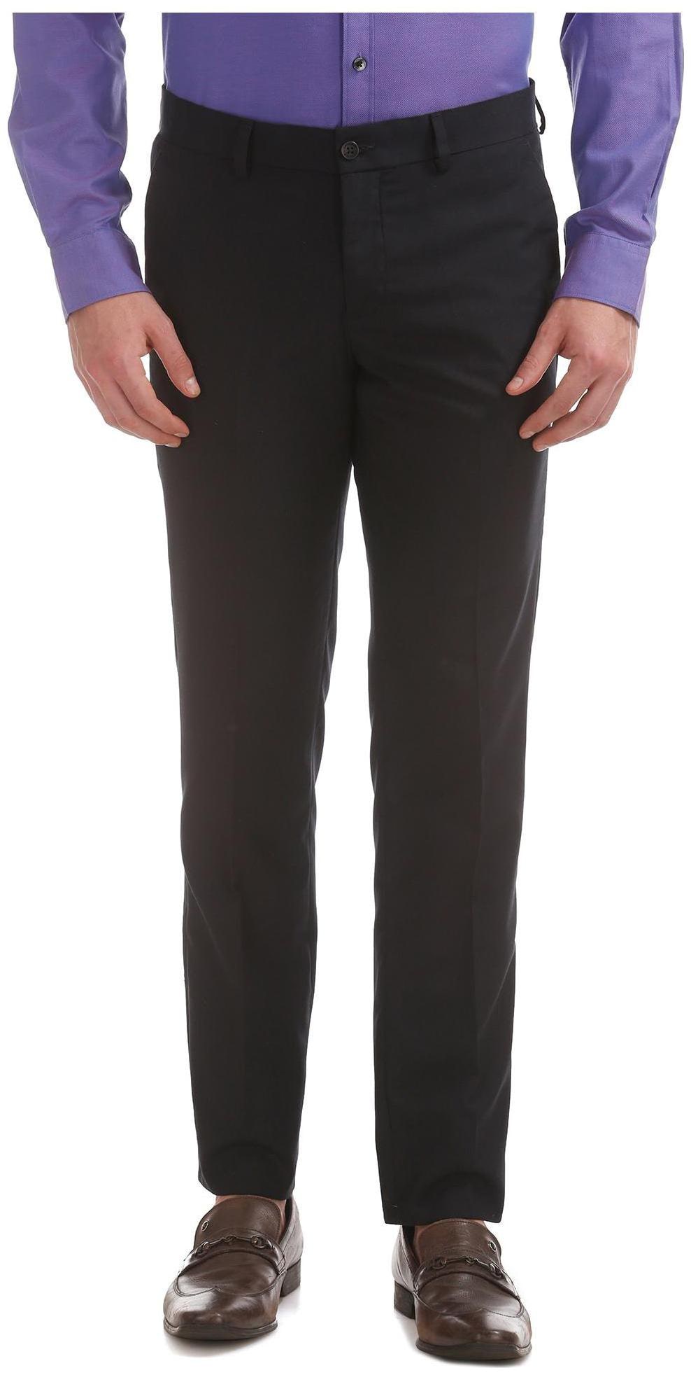 

Excalibur Men Solid Slim Fit Formal Trouser - Black