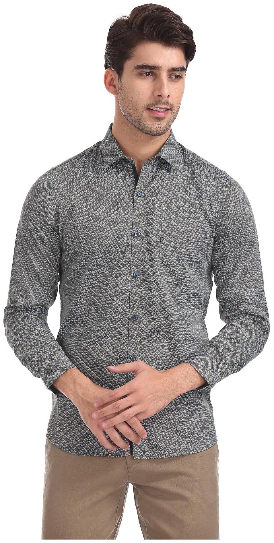 

Excalibur Men Super slim fit Formal Shirt - Green