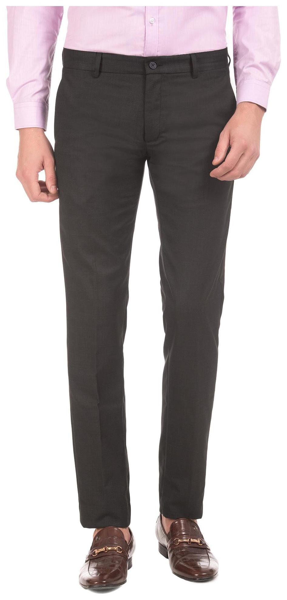 

Excalibur Men Solid Slim Fit Formal Trouser - Grey