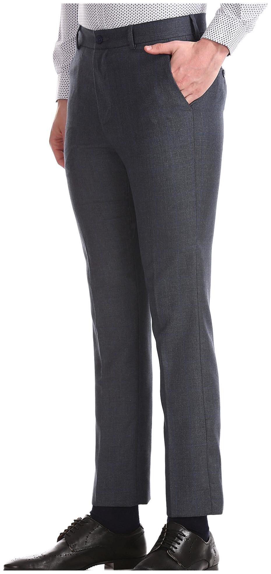 

Excalibur Men Checked Slim Fit Formal Trouser - Grey