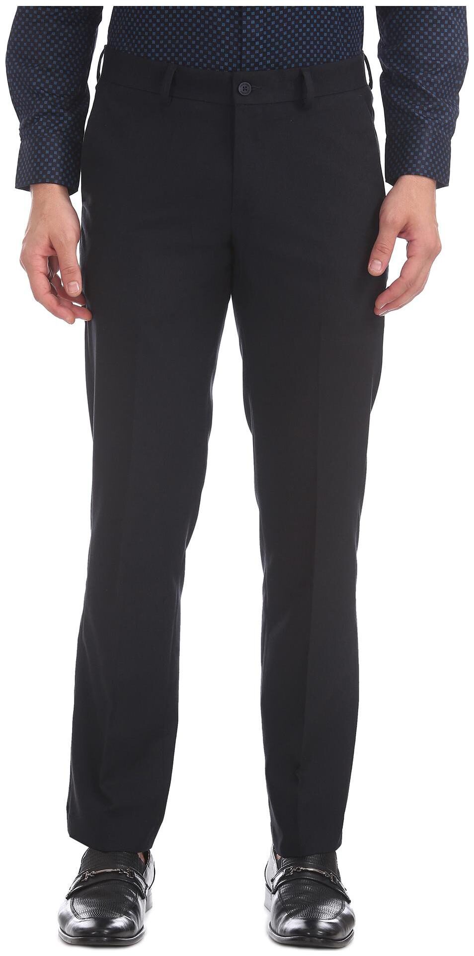 

Excalibur Men Solid Slim Fit Formal Trouser - Blue