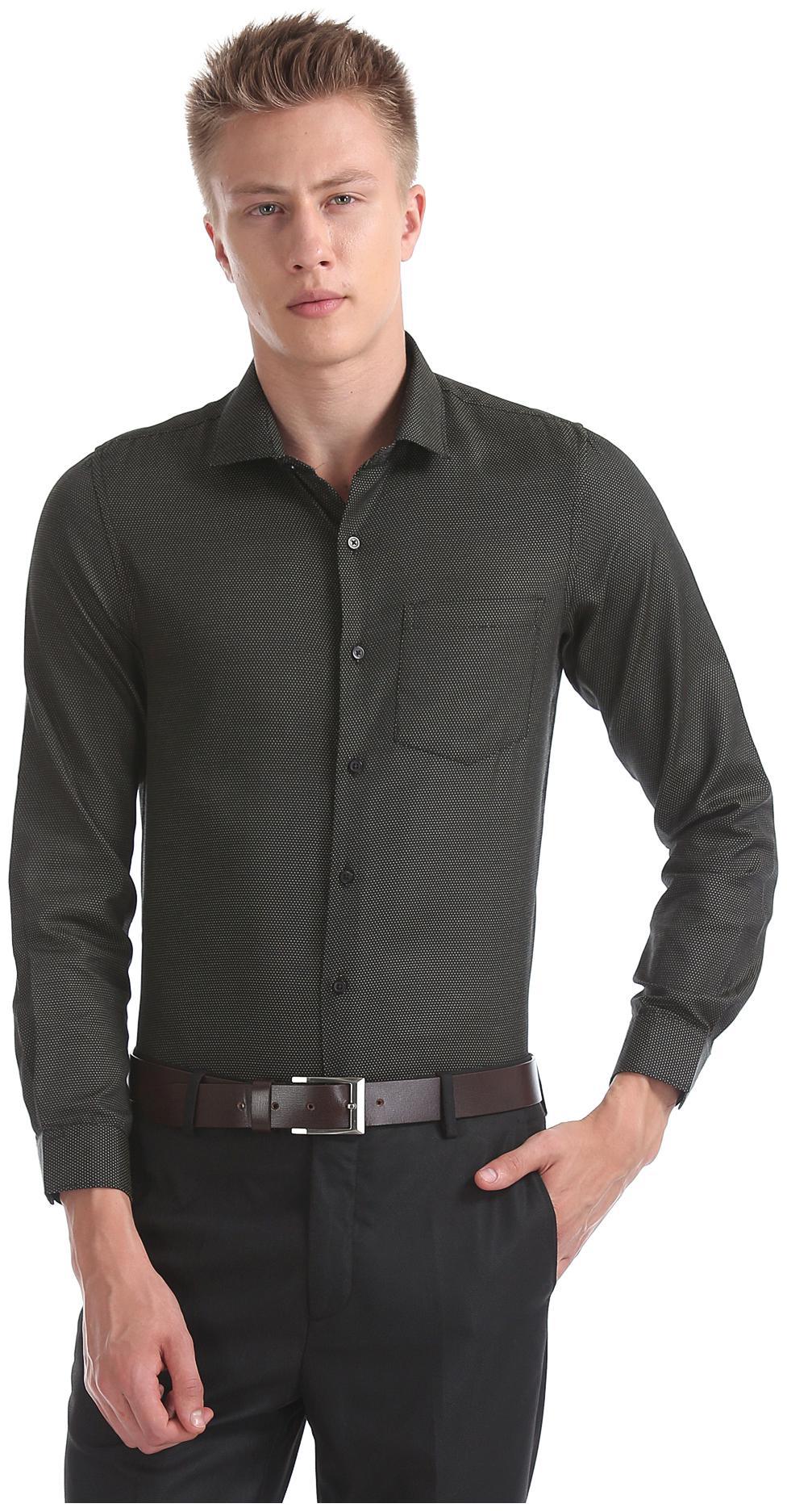 

Excalibur Men Super slim fit Formal Shirt - Black