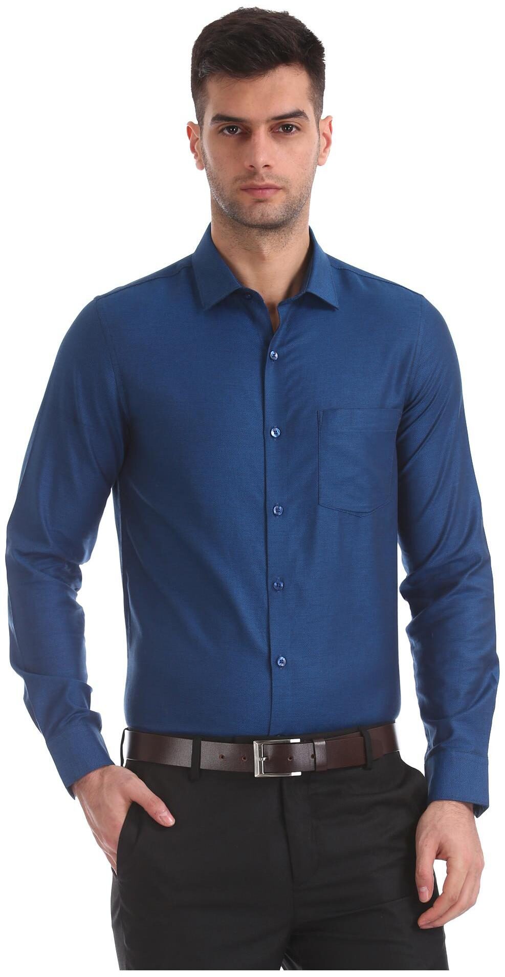 

Excalibur Men Slim fit Formal Shirt - Blue
